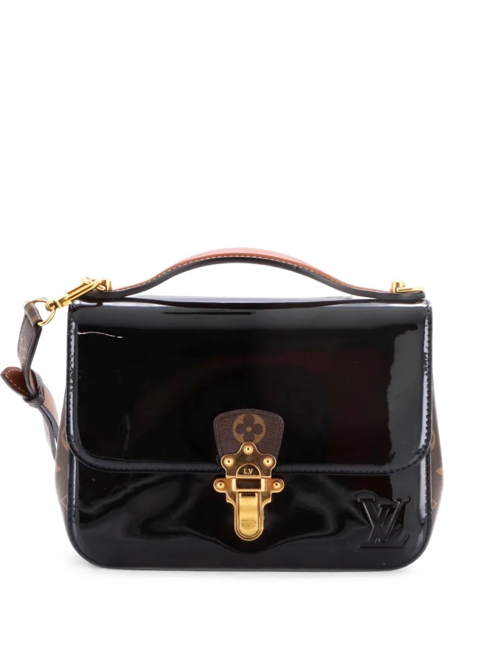 Cherrywood Handbag Vernis with Monogram Canvas BB shoulder bag