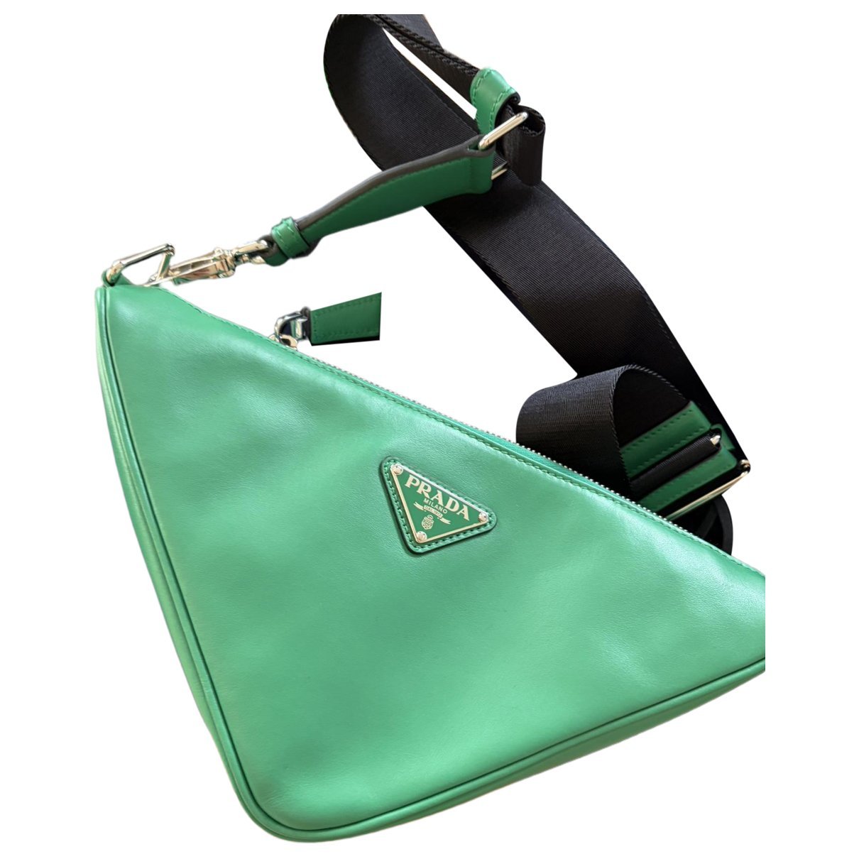 Triangle leather crossbody bag