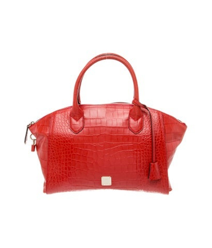 MCM Embossed Leather Top Handle Bag