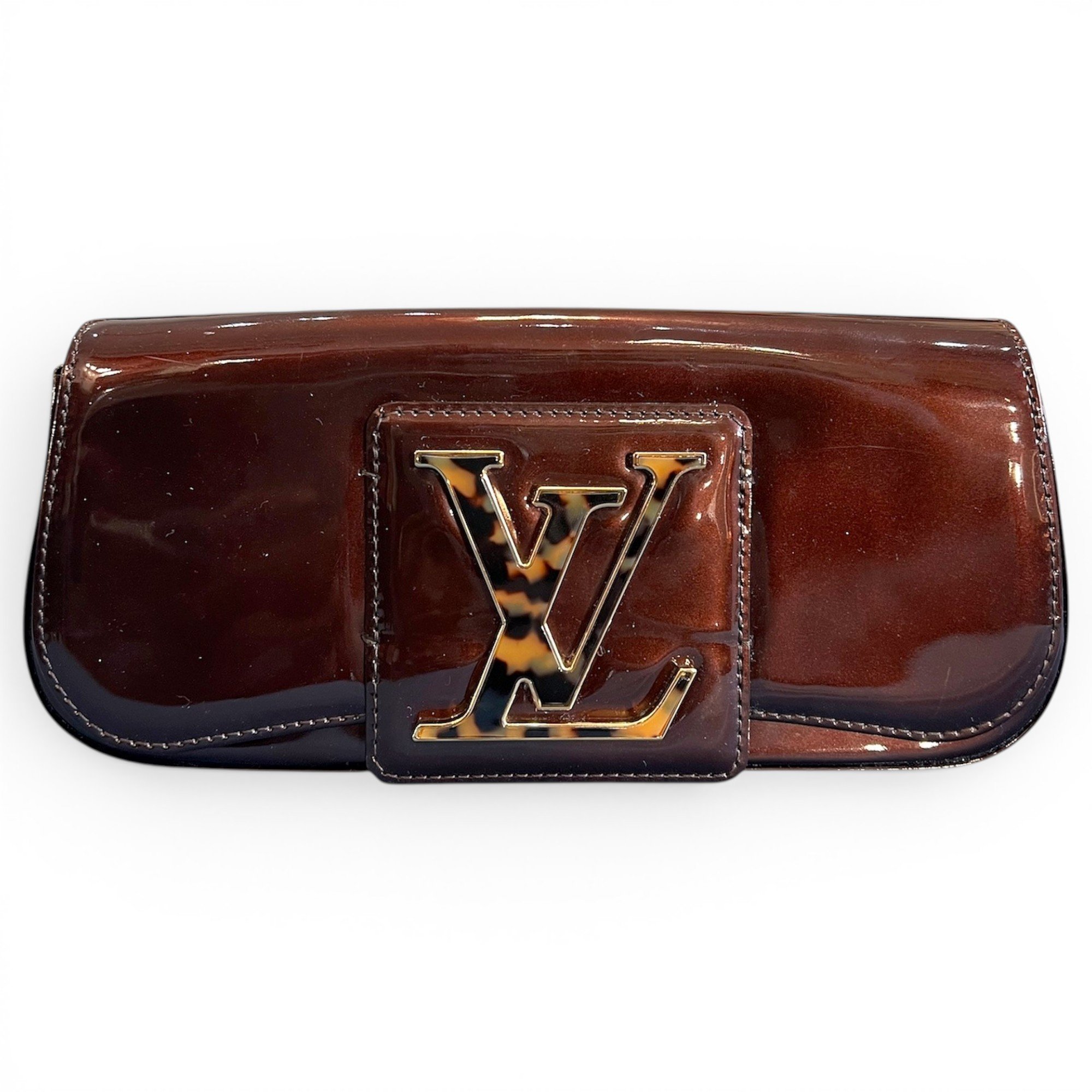Patent leather clutch bag