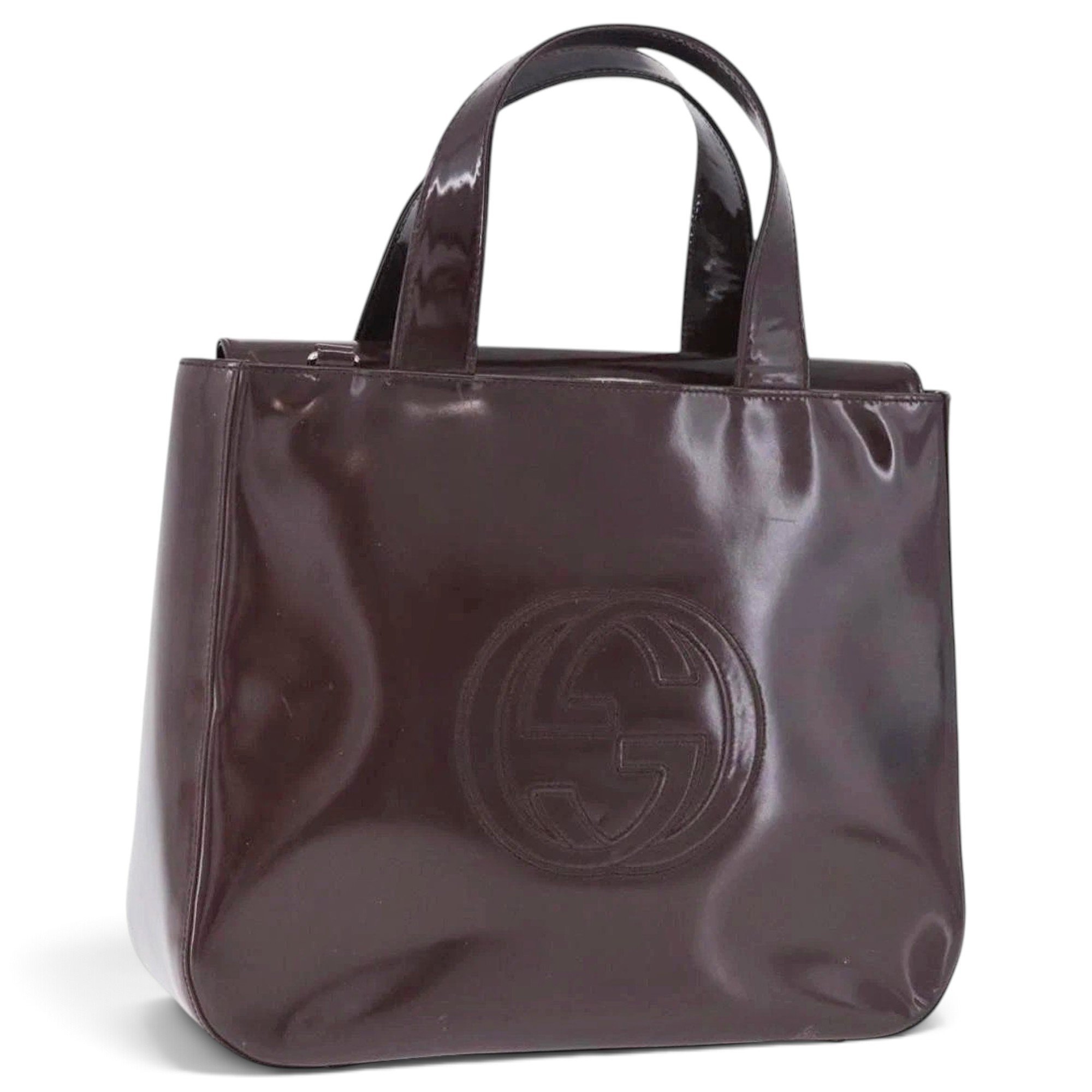 Patent leather handbag