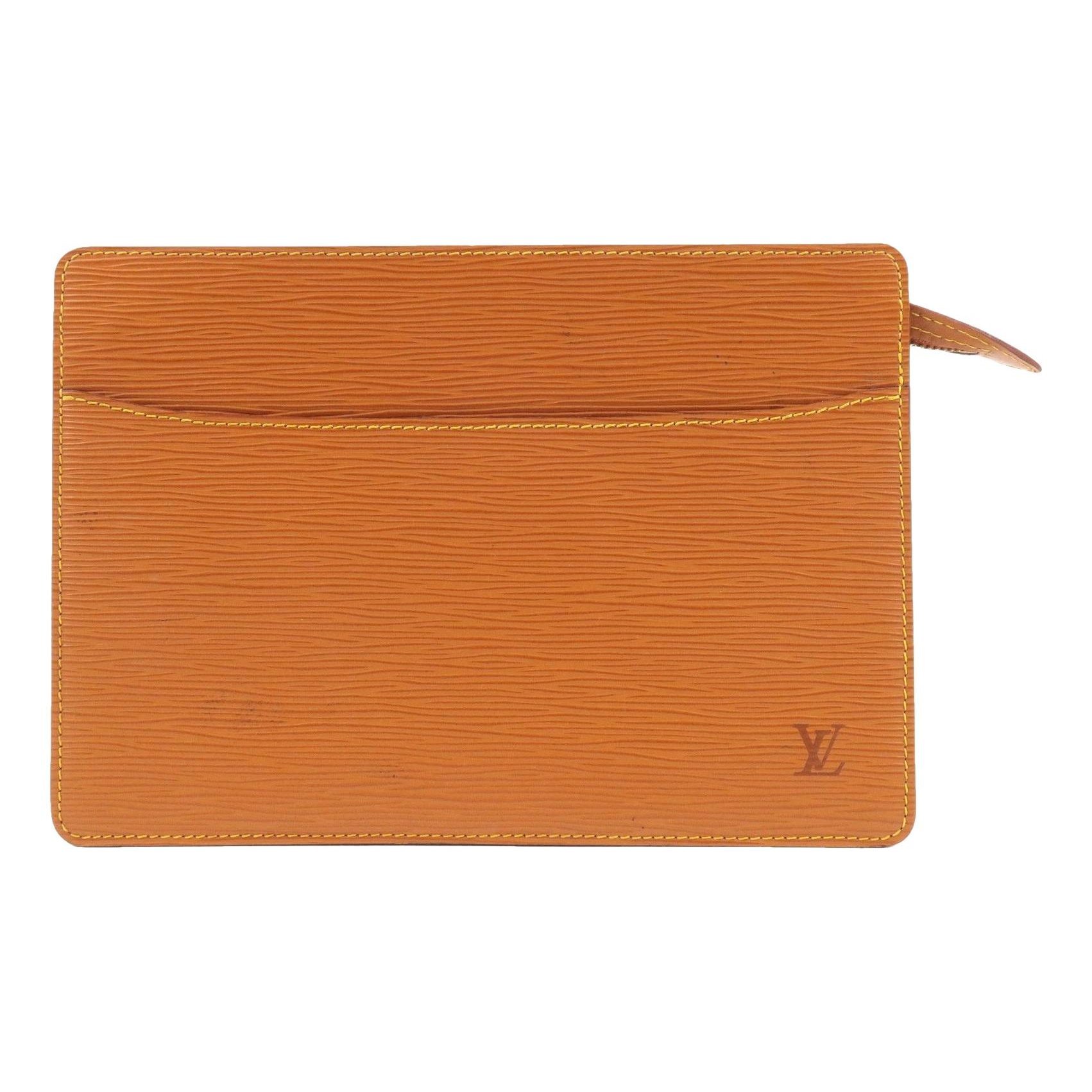 Leather clutch bag