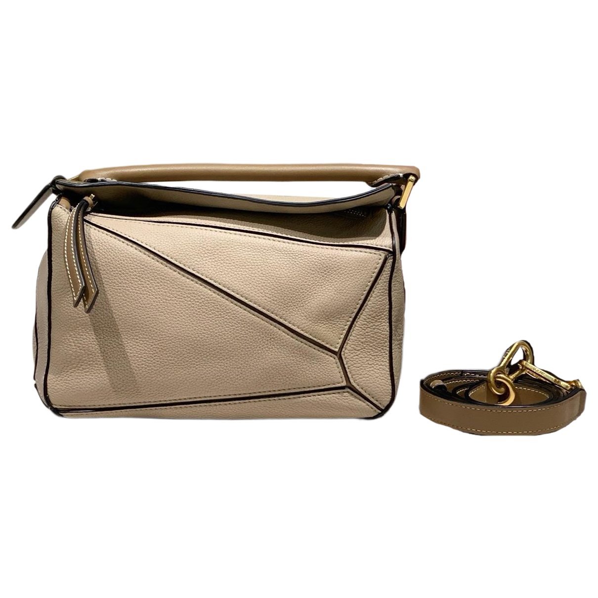 Puzzle leather handbag