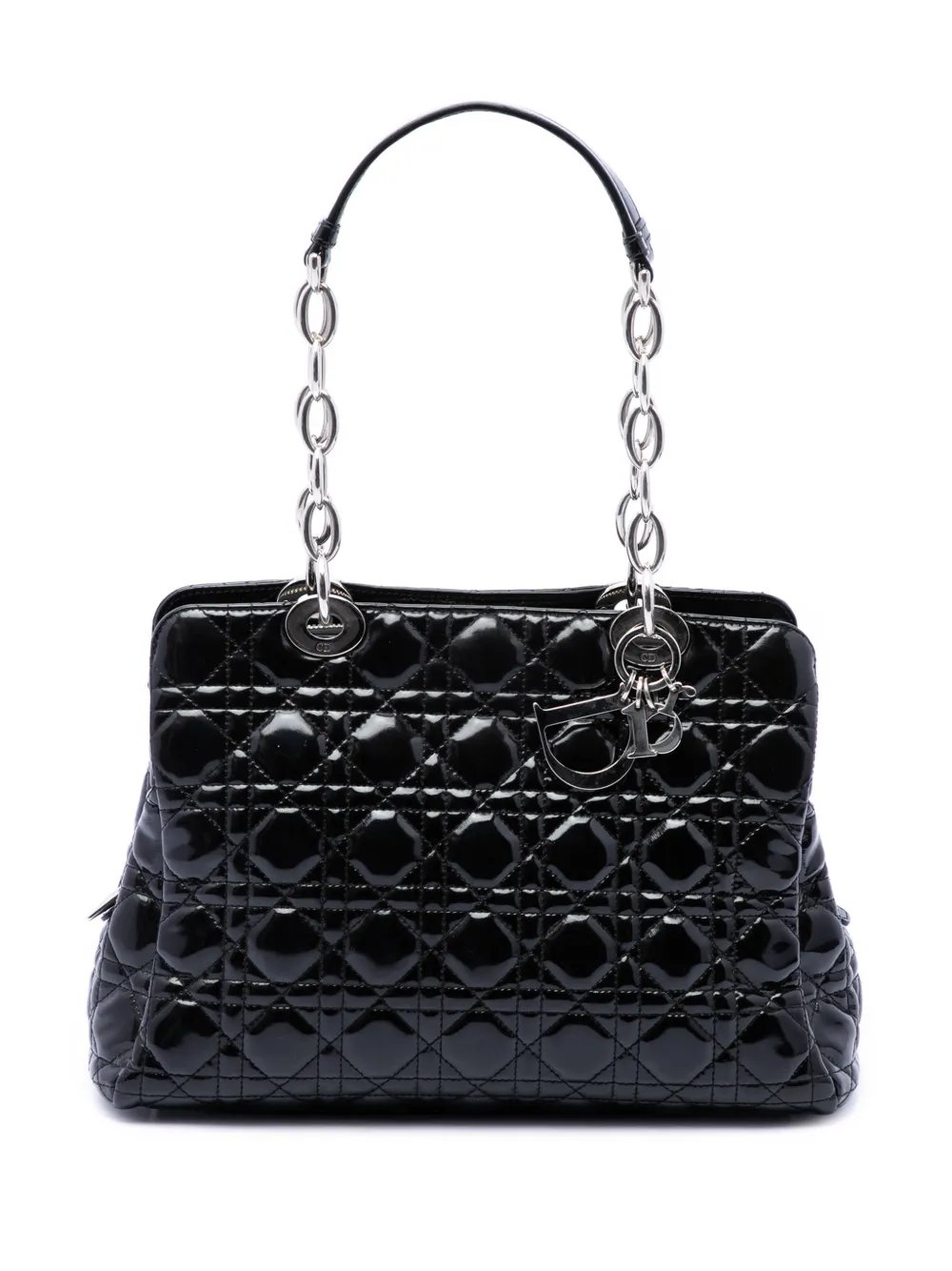 2013 Medium Patent Cannage Lady Dior Soft Shopping tote bag