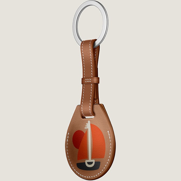 Gold Apple Airtag Hermès Key Ring