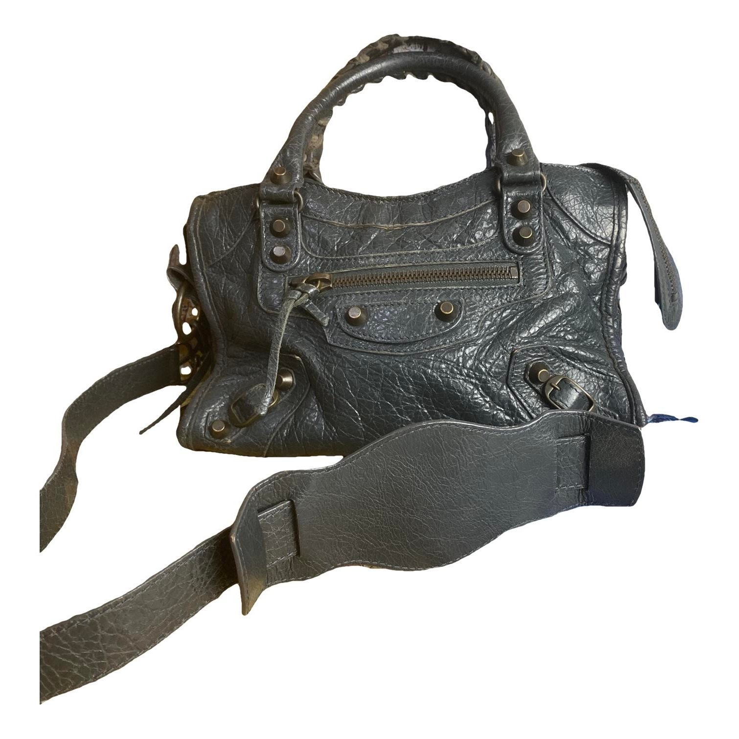 City leather handbag