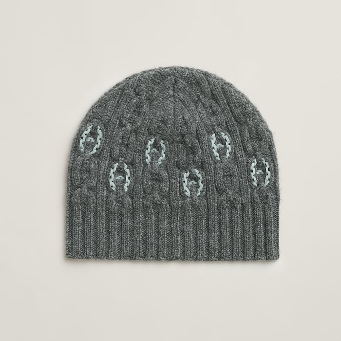 Gris Chiné Tri Maillon Tresse Beanie