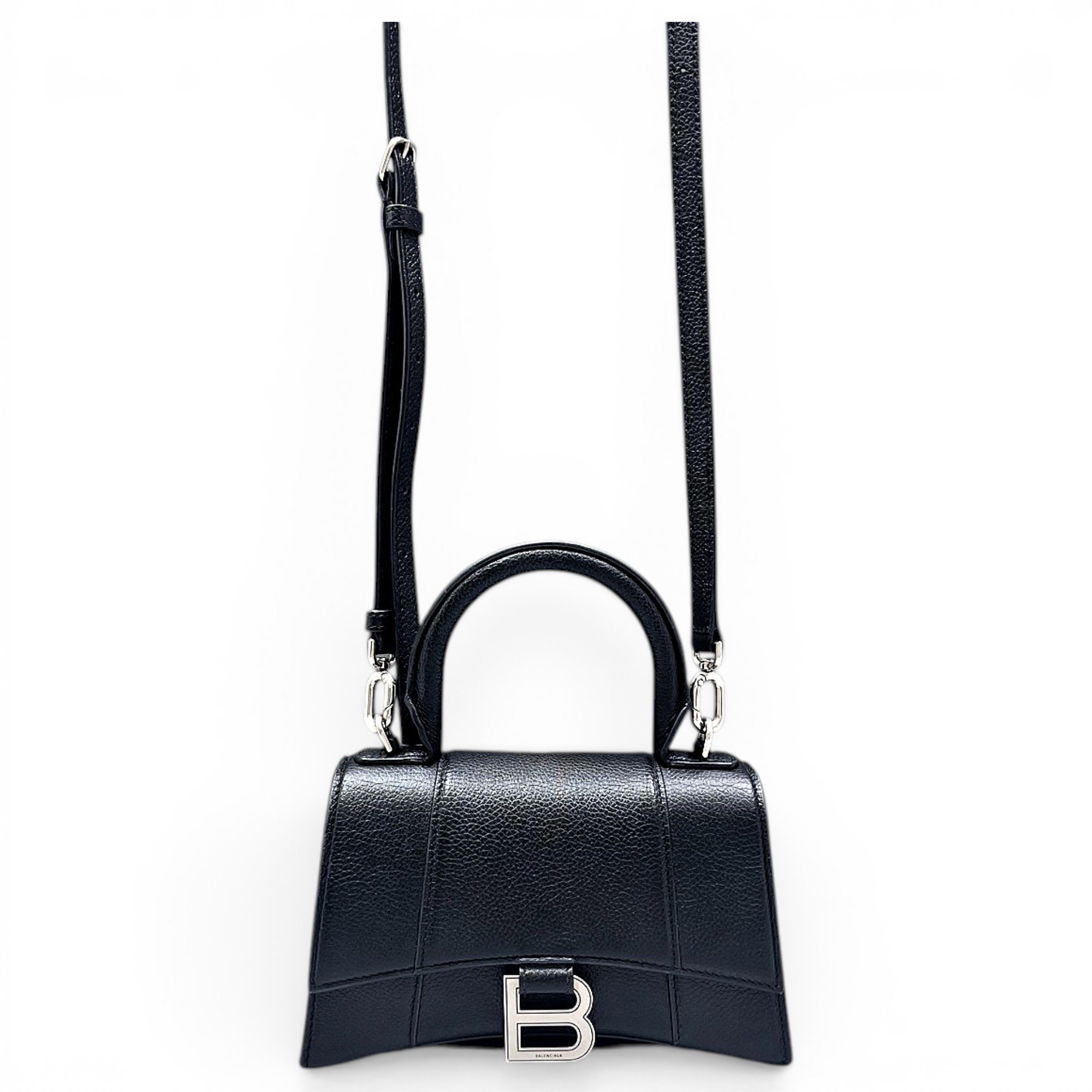 Hourglass leather crossbody bag
