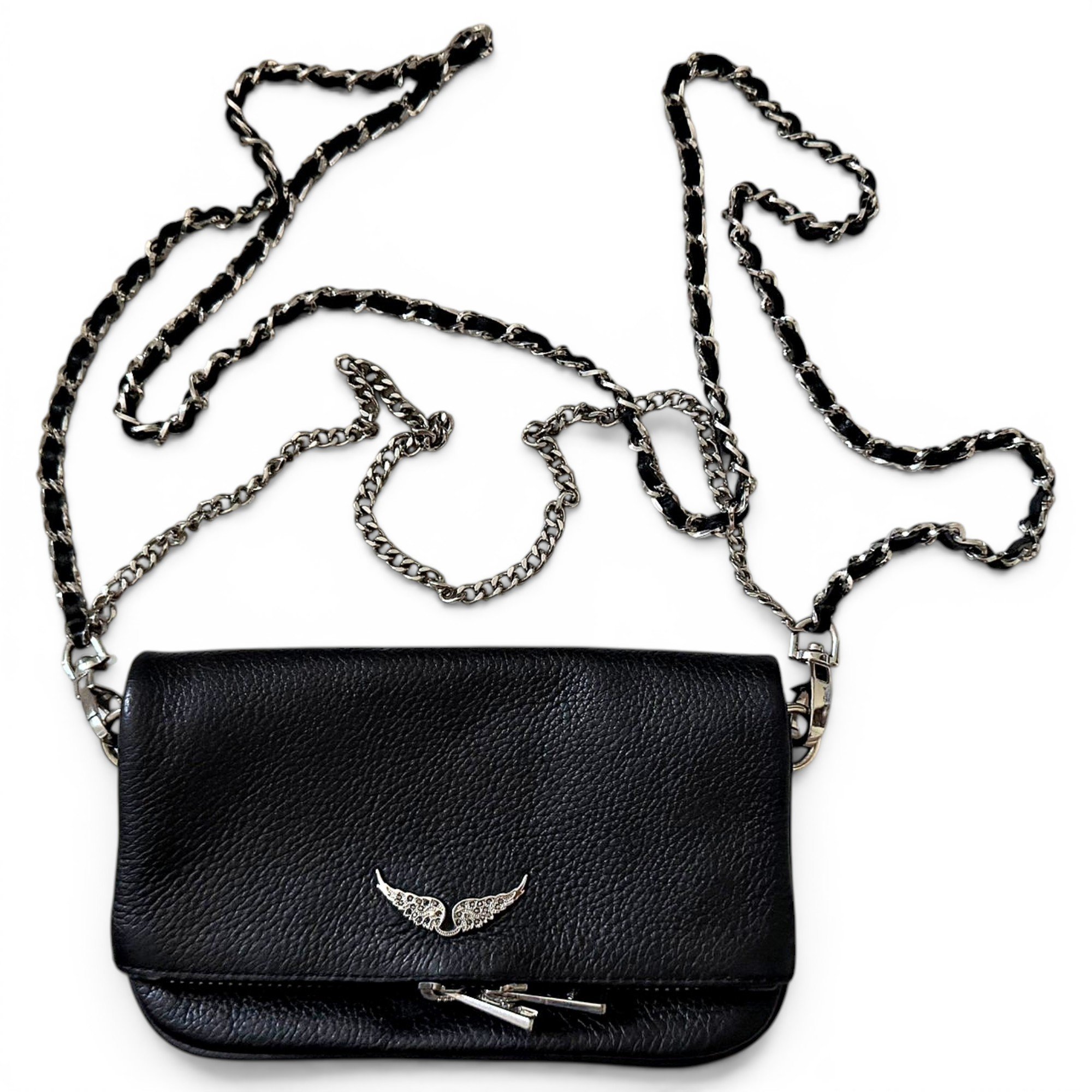 Rock leather clutch bag