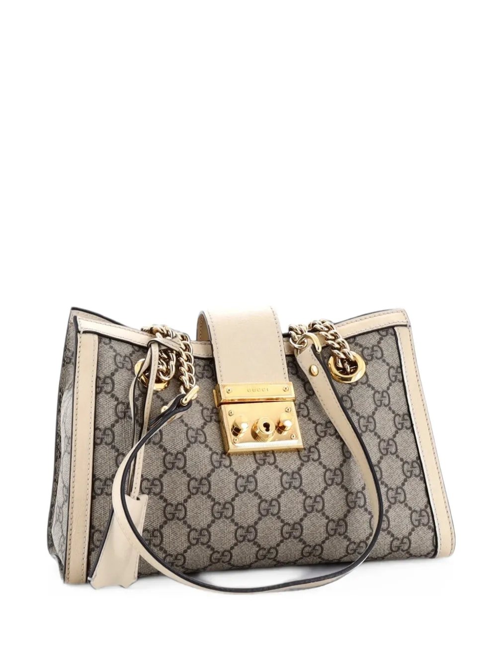 Padlock Chain Tote GG Coated Canvas with Leather Small shoulder bag