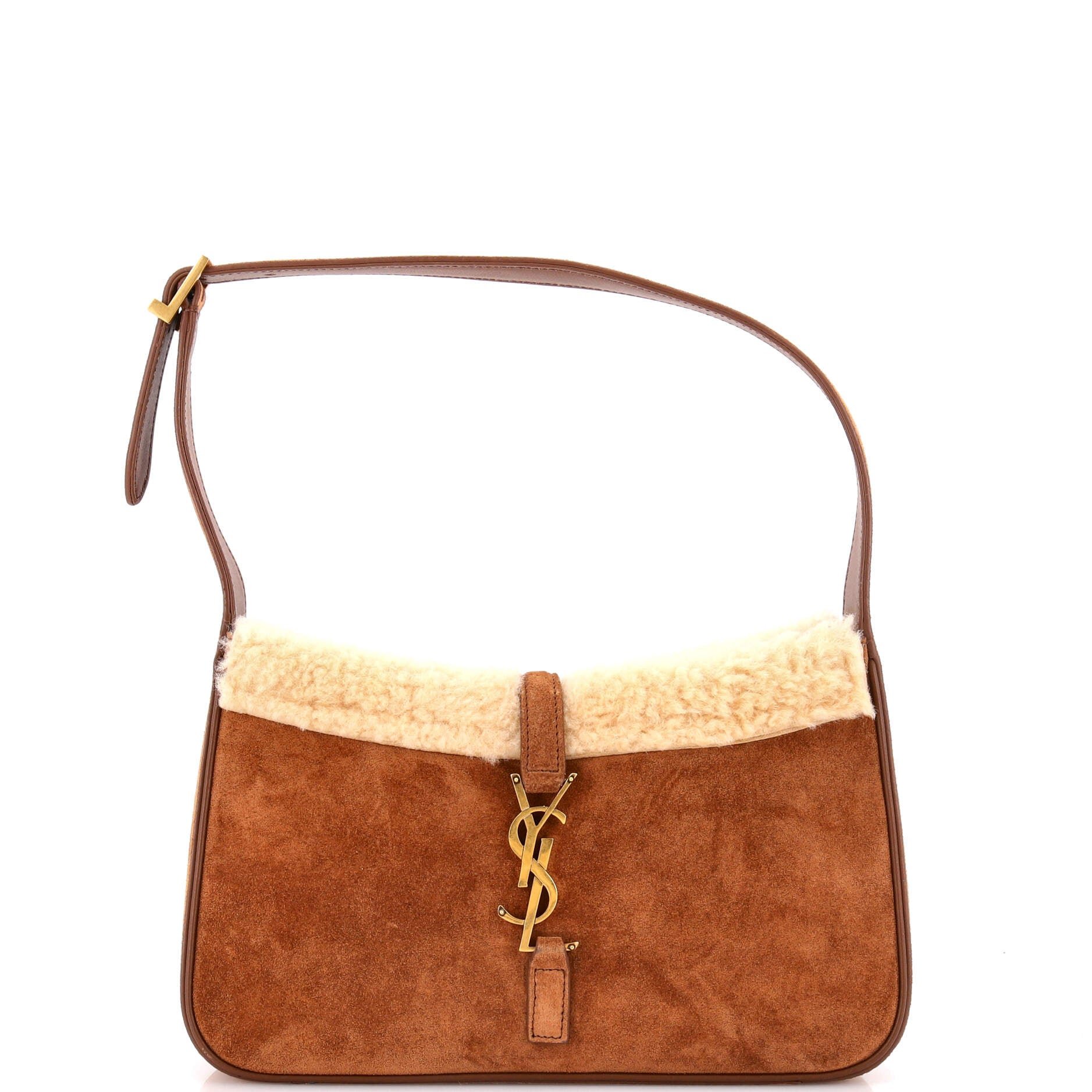 Le 5 a 7 Hobo Suede with Shearling Small