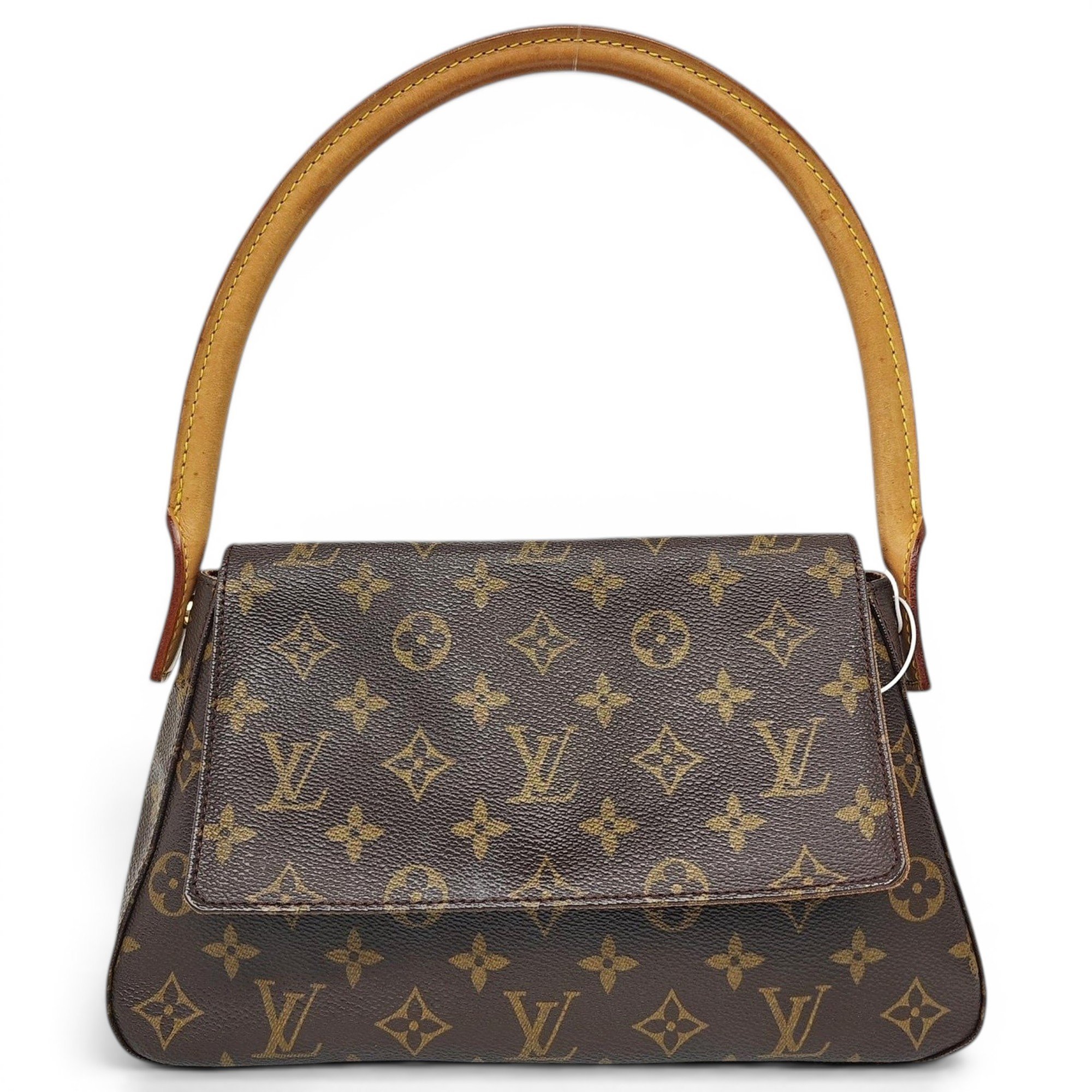Looping leather handbag