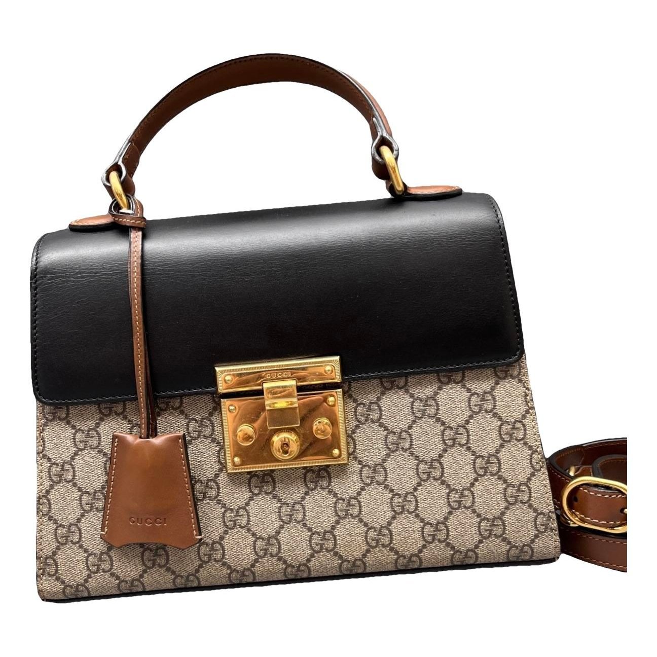Padlock leather handbag