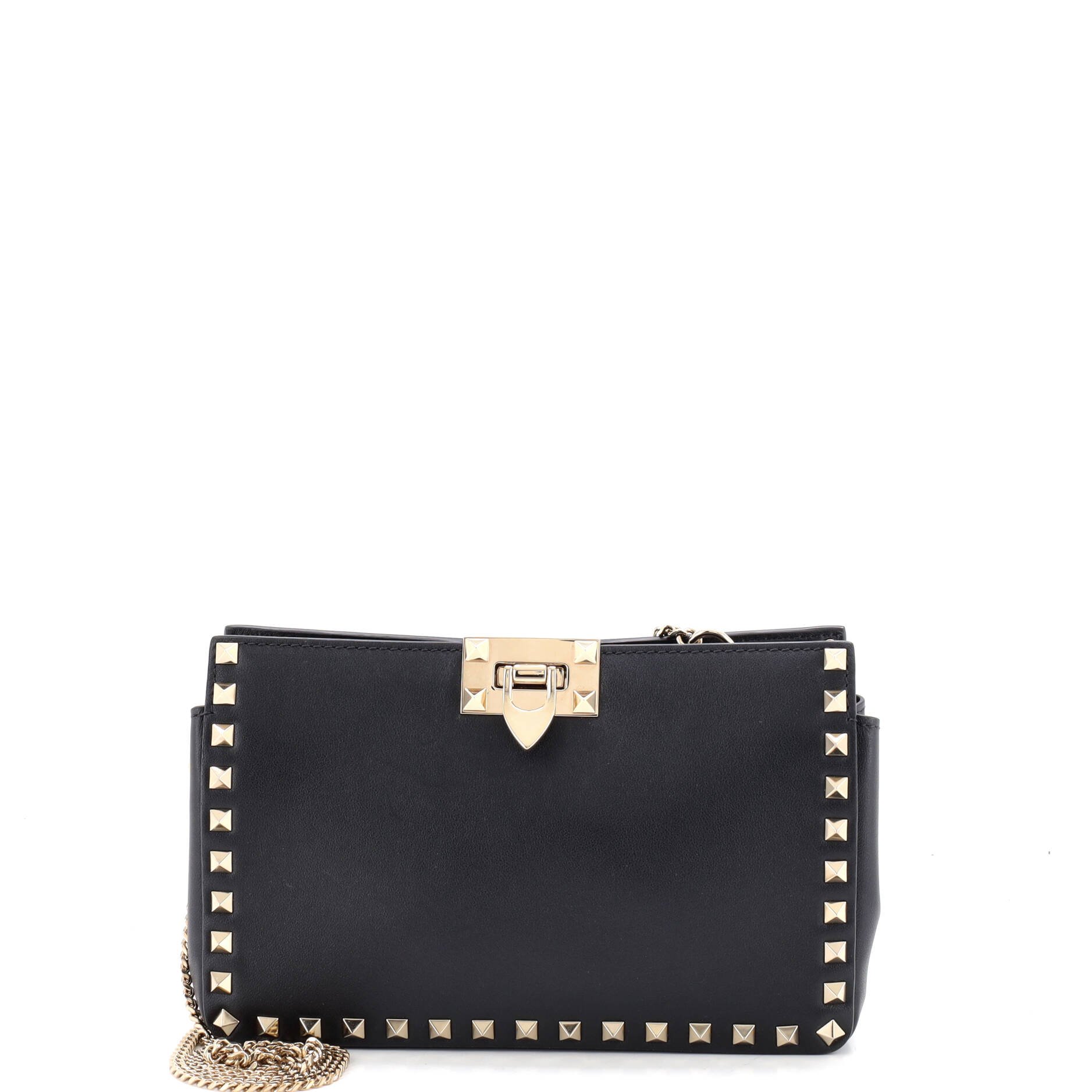 Rockstud Flip Lock Chain Crossbody Leather Small