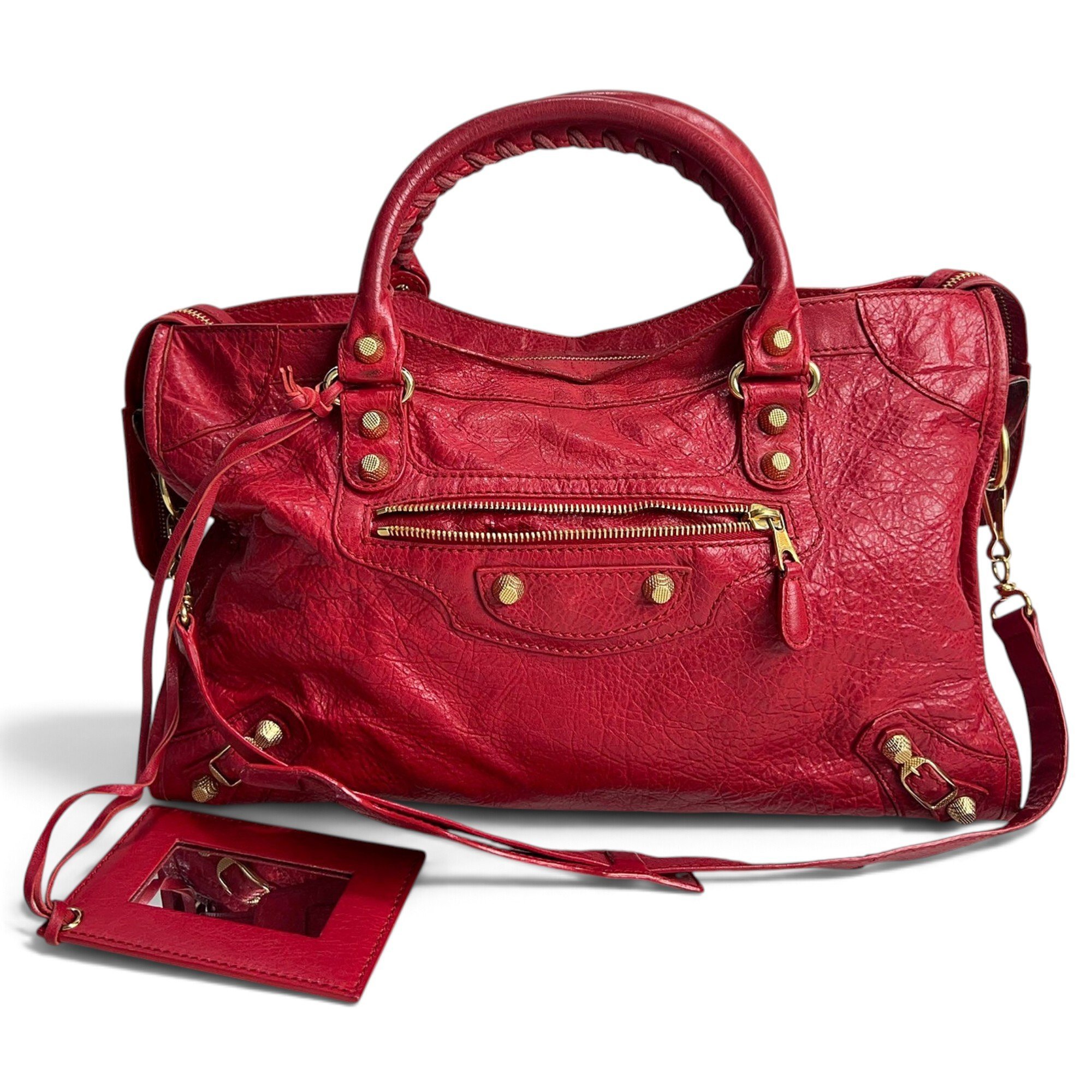 City leather handbag