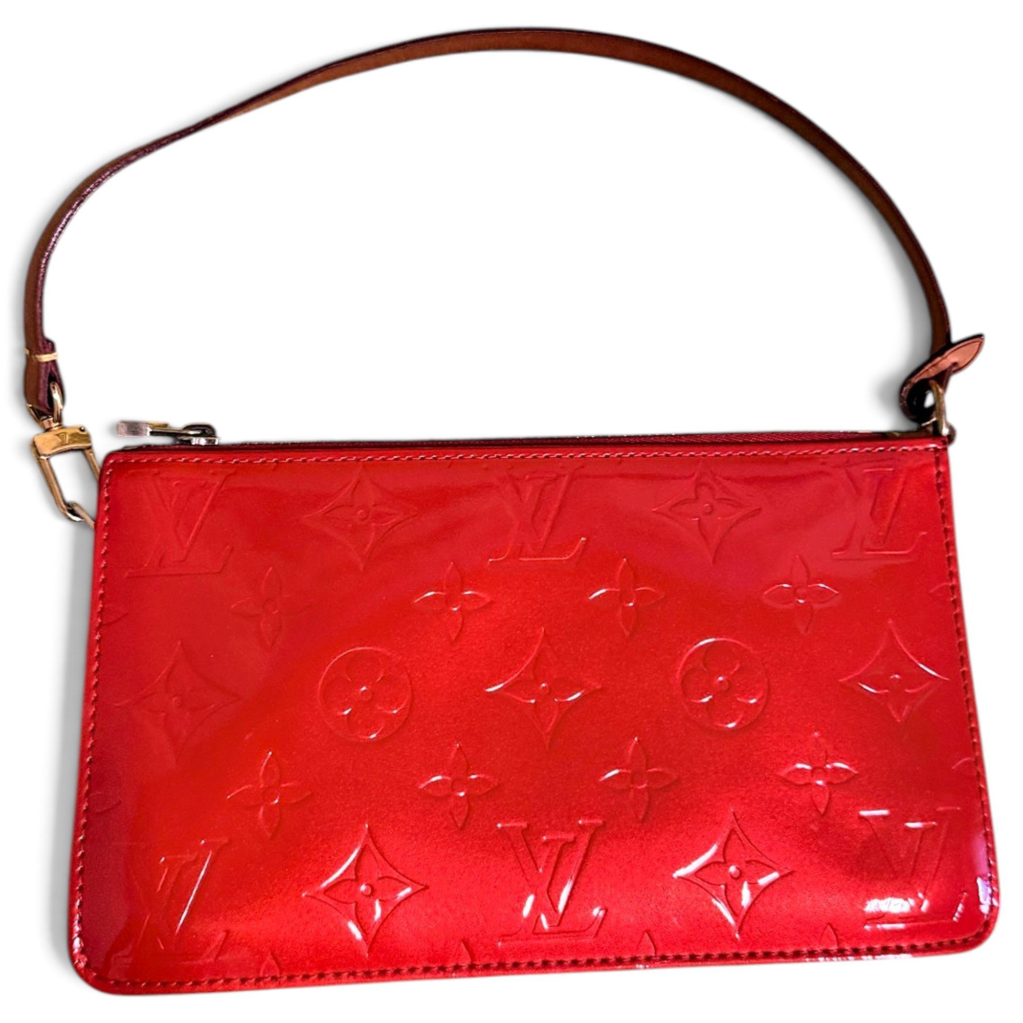 Patent leather clutch bag