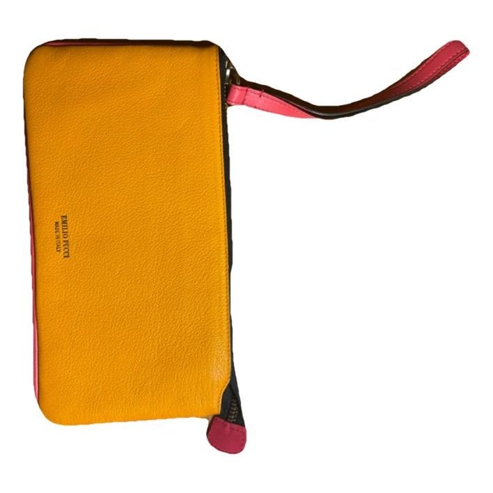 Leather clutch bag