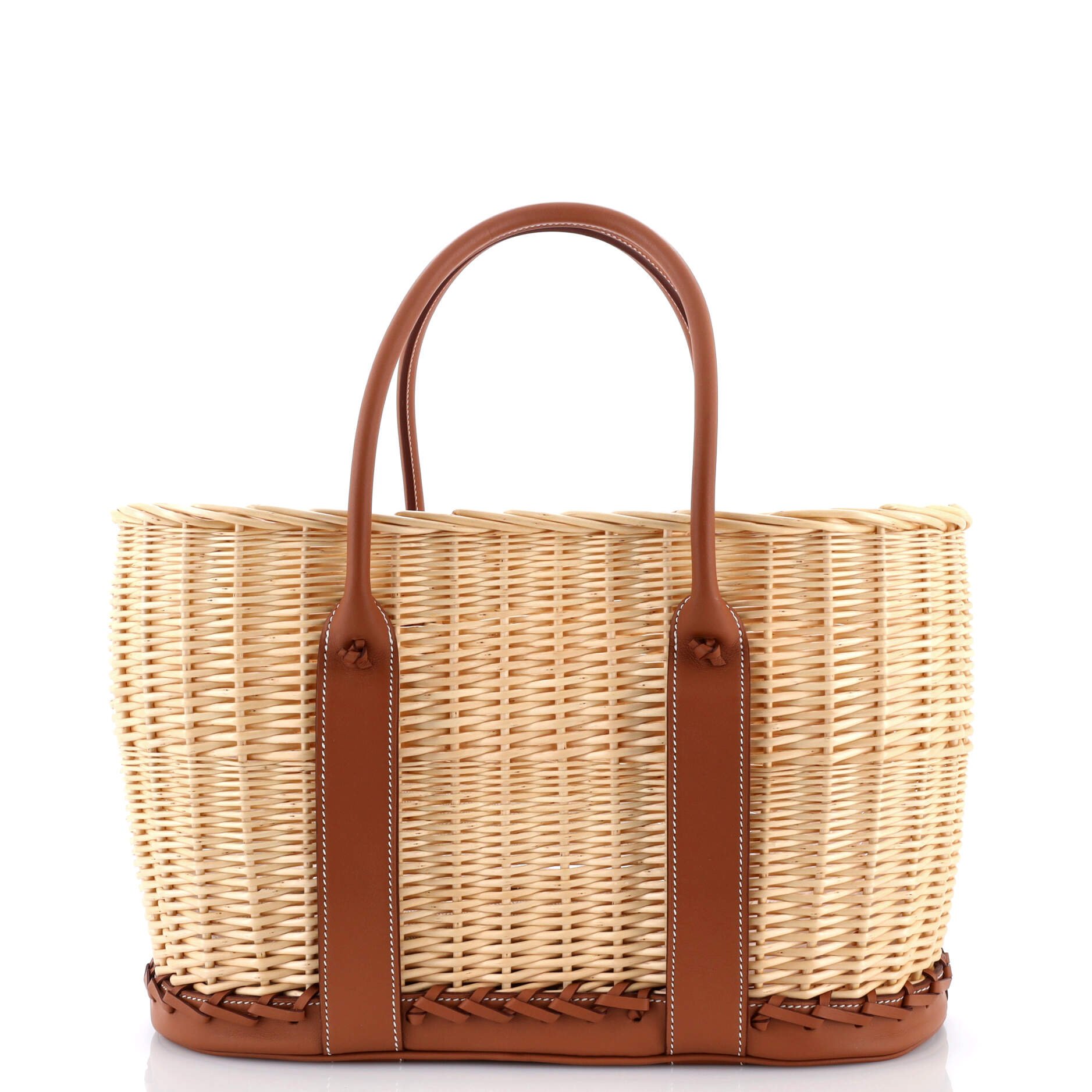 Hermes Picnic Garden Party Tote Wicker and Leather