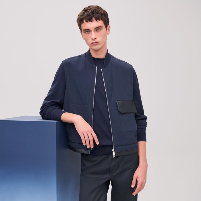 Océan Vest With Leather Details