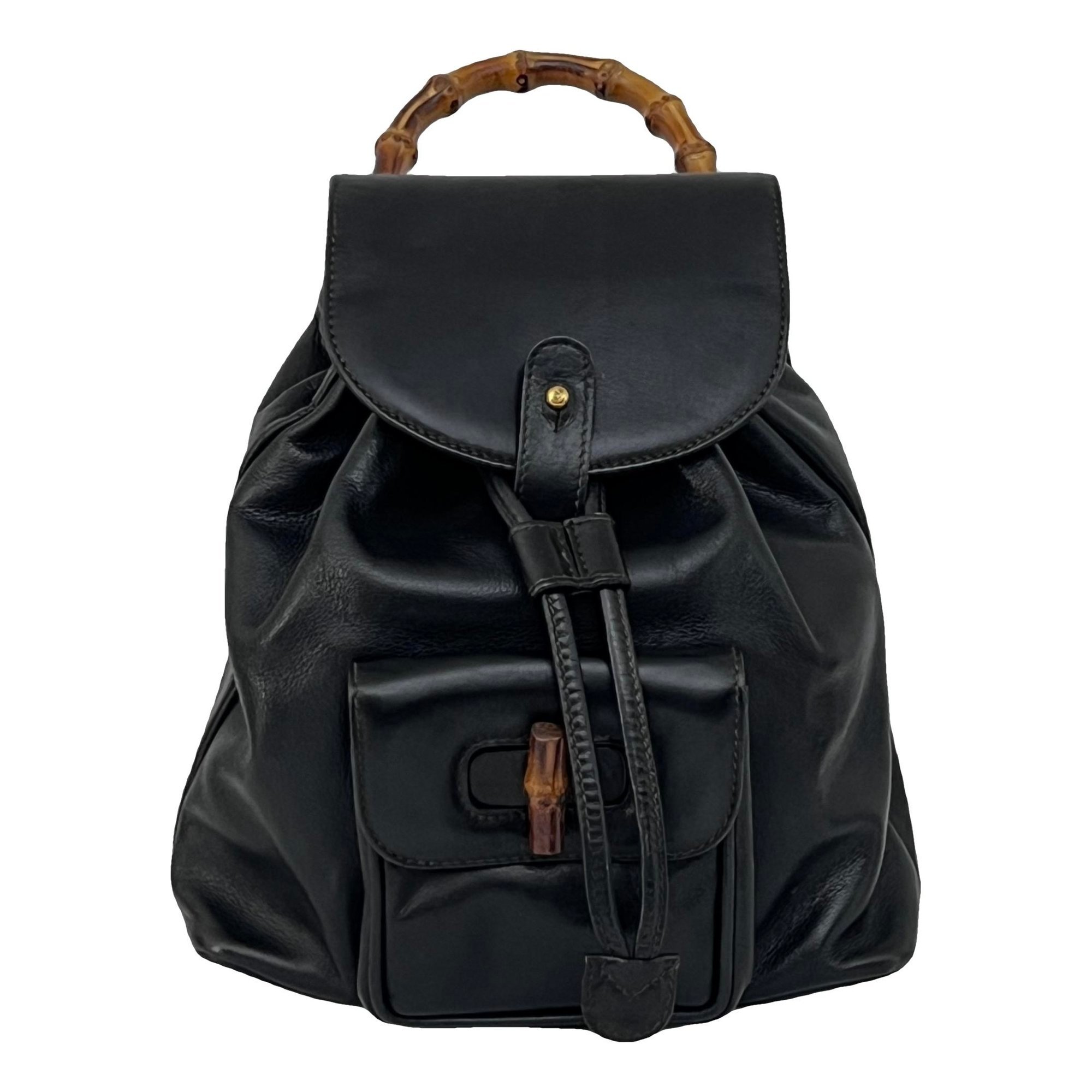 Bamboo Tassel leather backpack