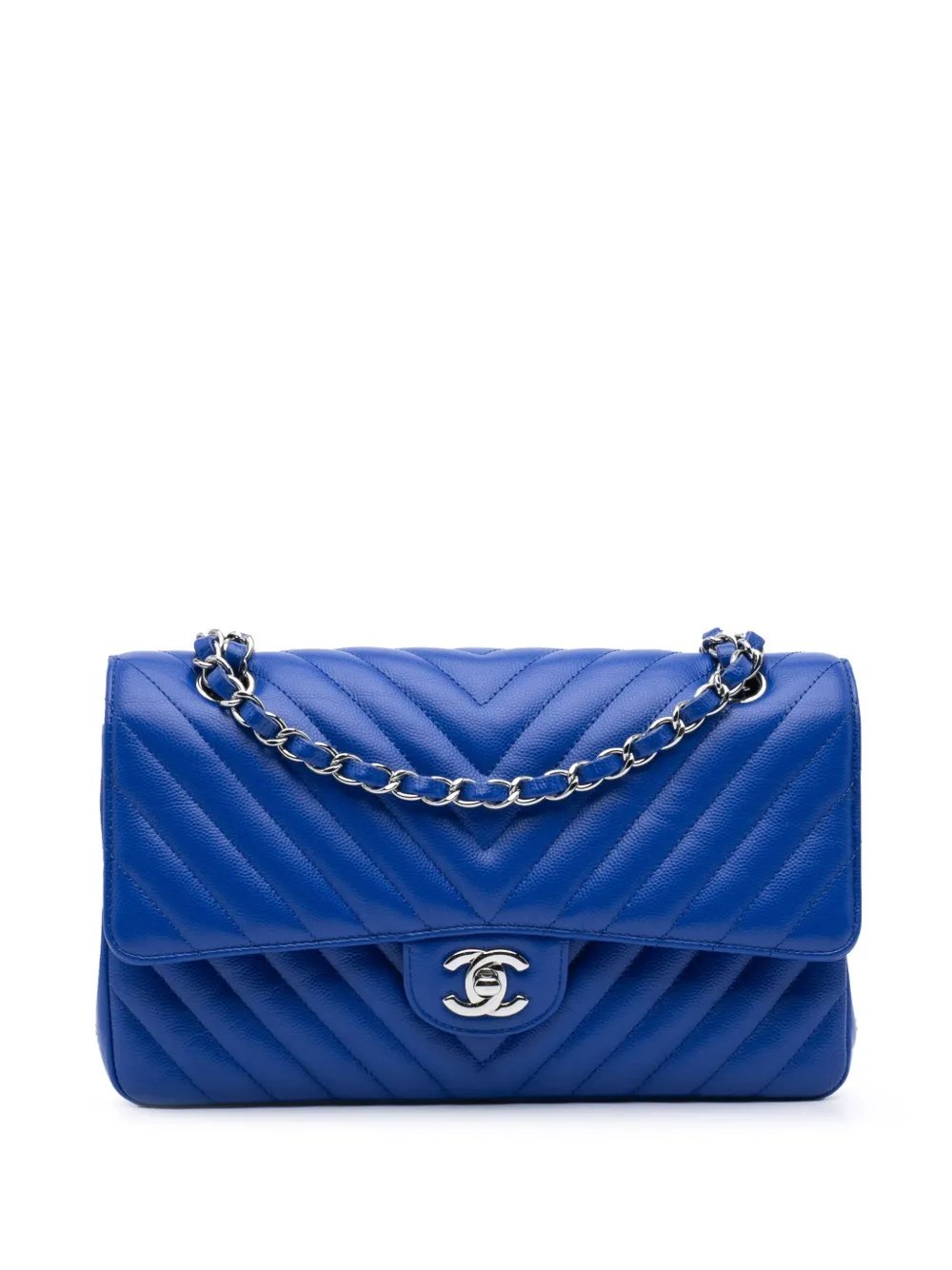 2016-2017 Medium Classic Chevron Caviar Double Flap shoulder bag