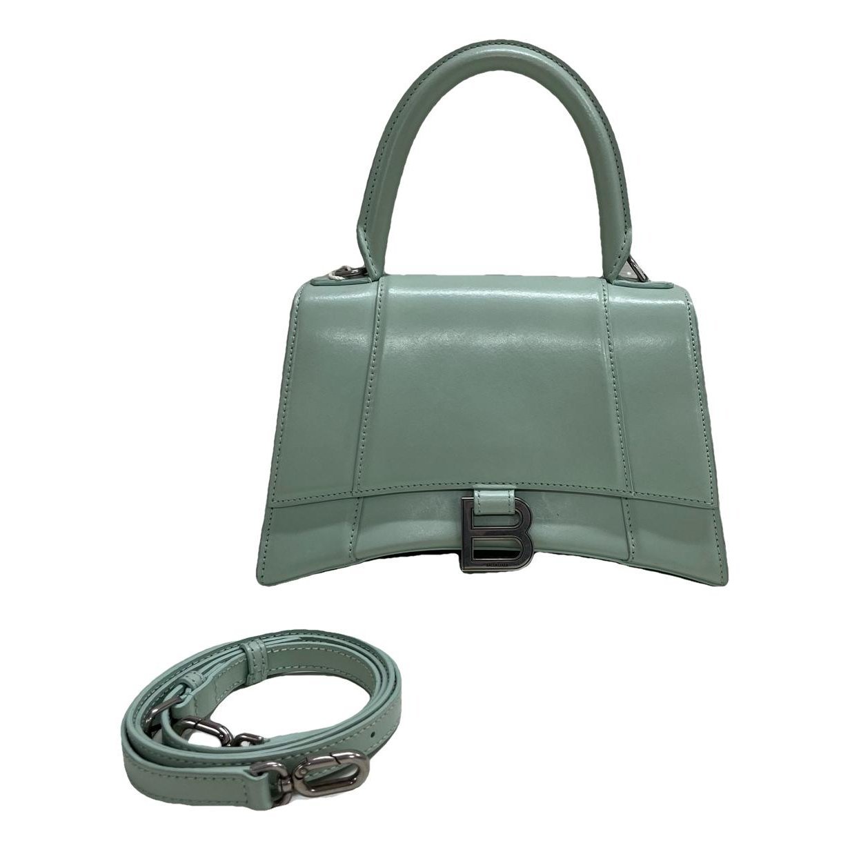 Hourglass leather handbag