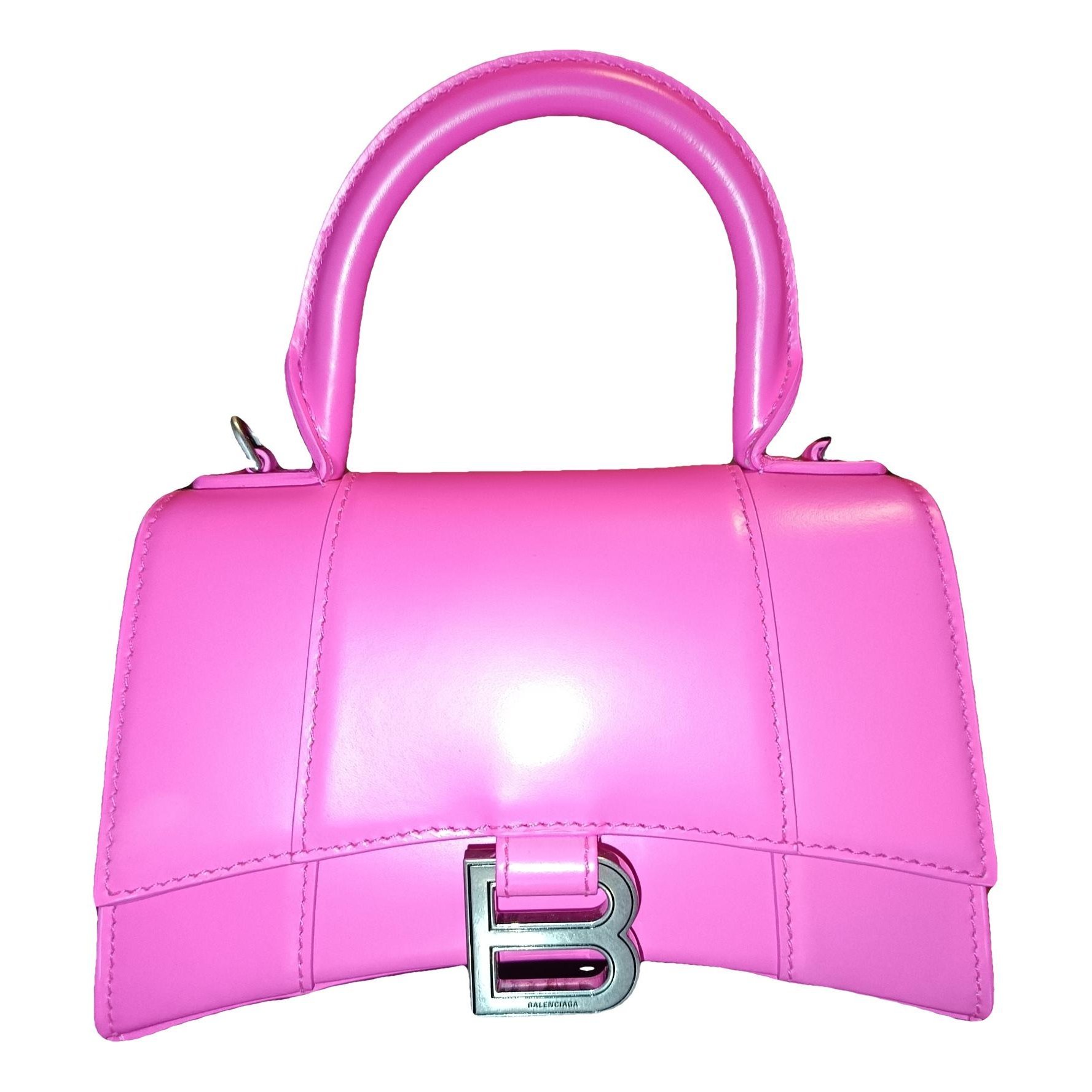 Hourglass leather handbag