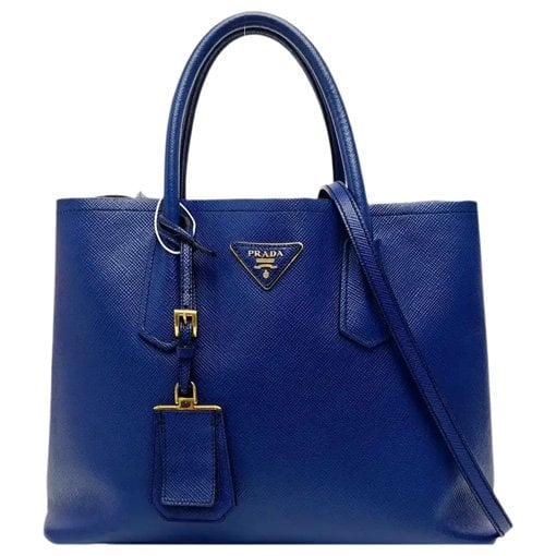 Double leather handbag