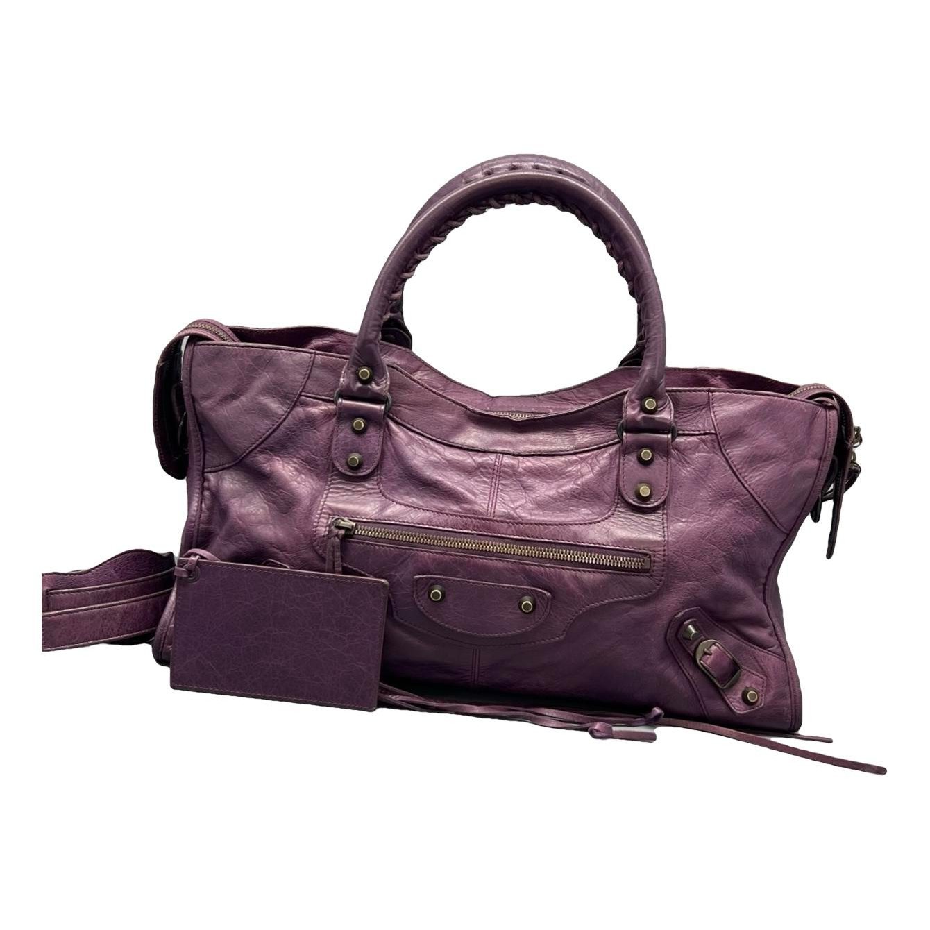 City leather handbag
