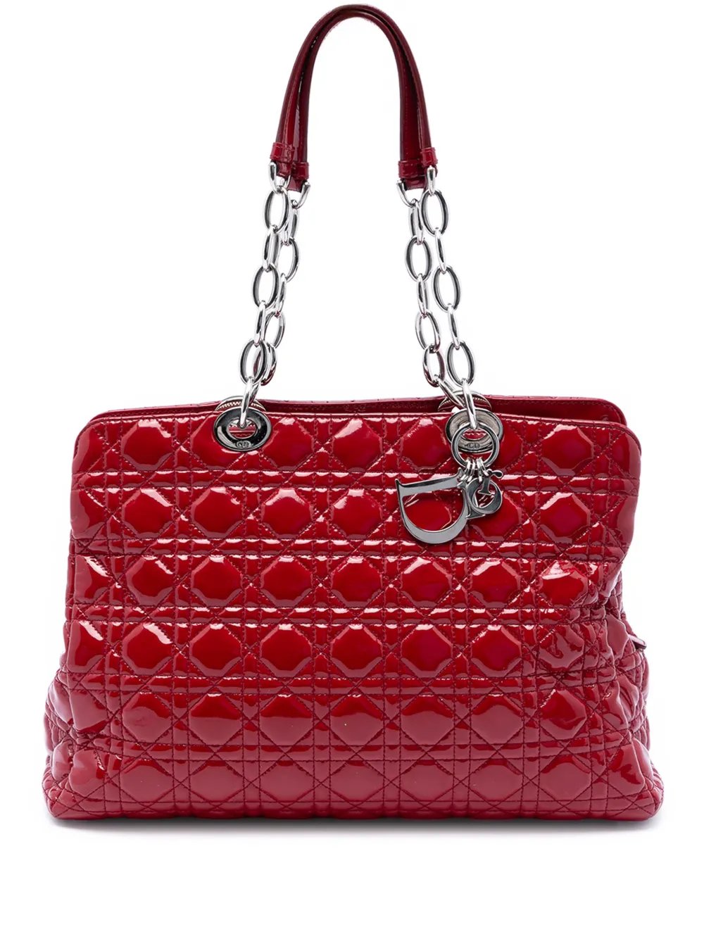 2014 Large Patent Cannage Lady Dior Soft Shopping tote bag