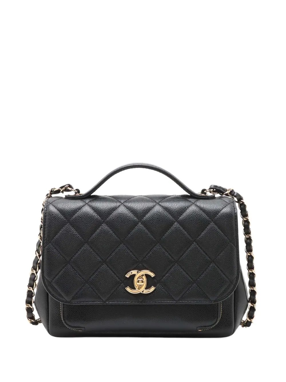 2021-2026 Medium Quilted Caviar Business Affinity Flap satchel