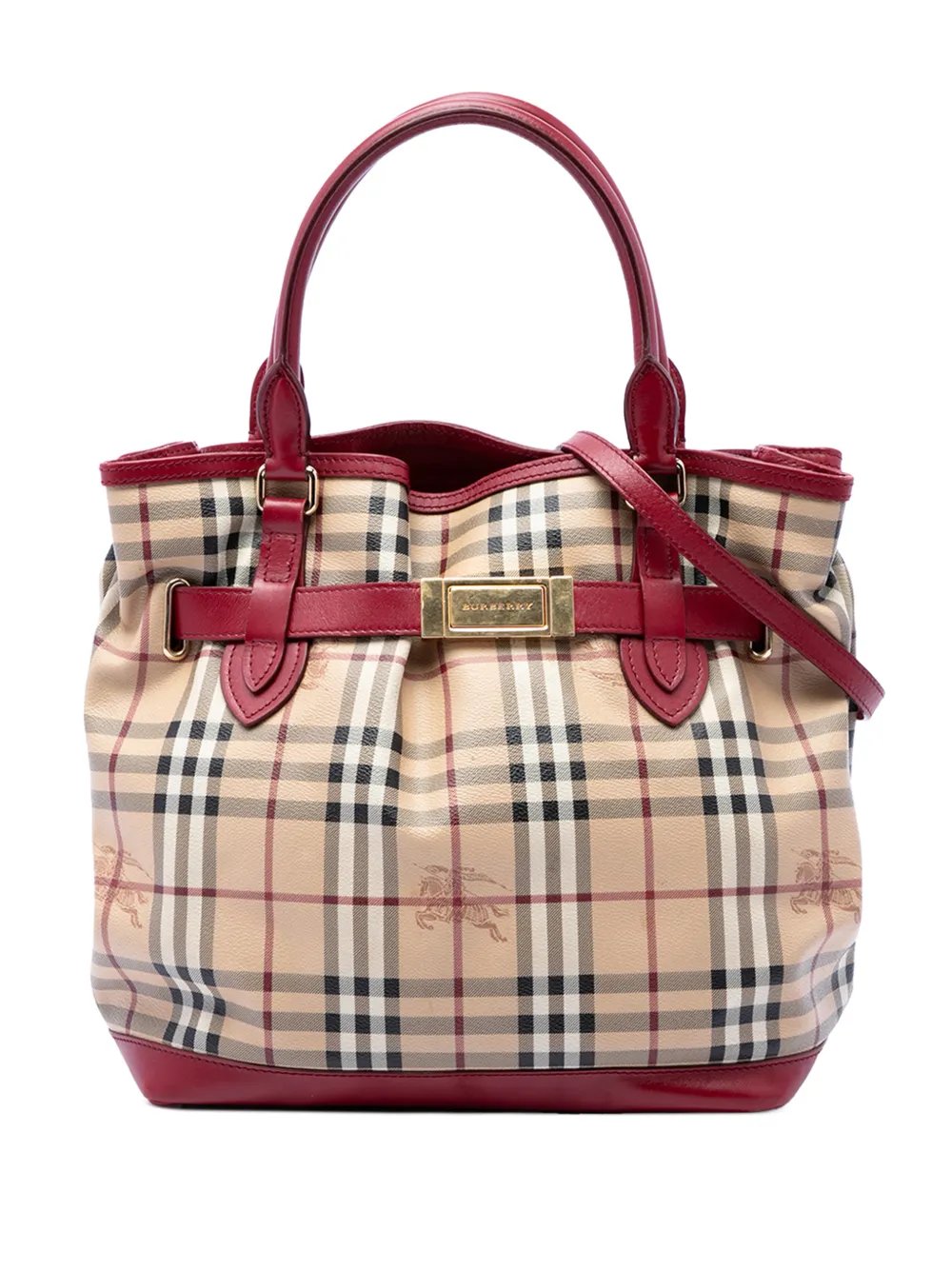 Burberry 2000-2017 Haymarket Check Coated Canvas Golderton satchel
