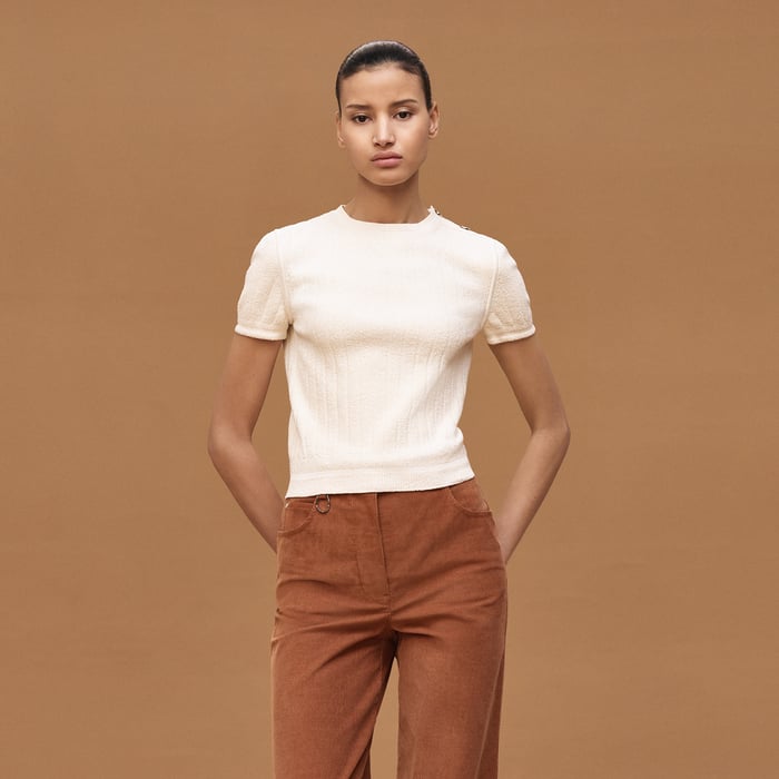 Blanc Naturel Short-sleeve Sweater