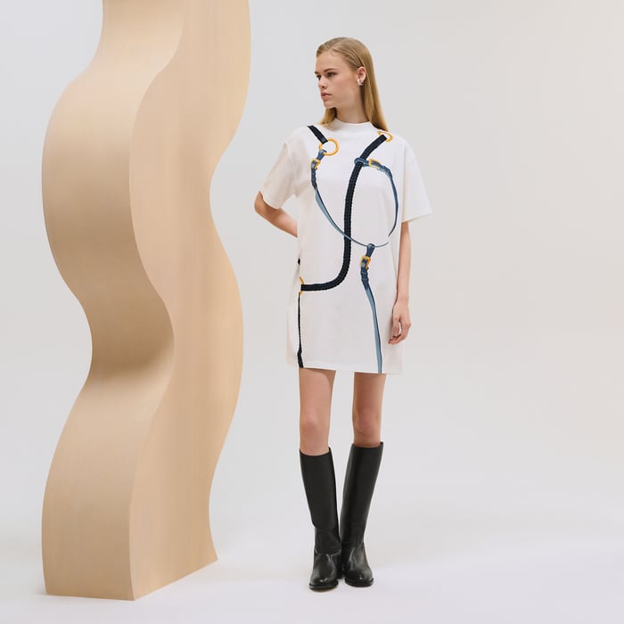 Blanc "Coaching Remix" Boxy Fit Straight Dress