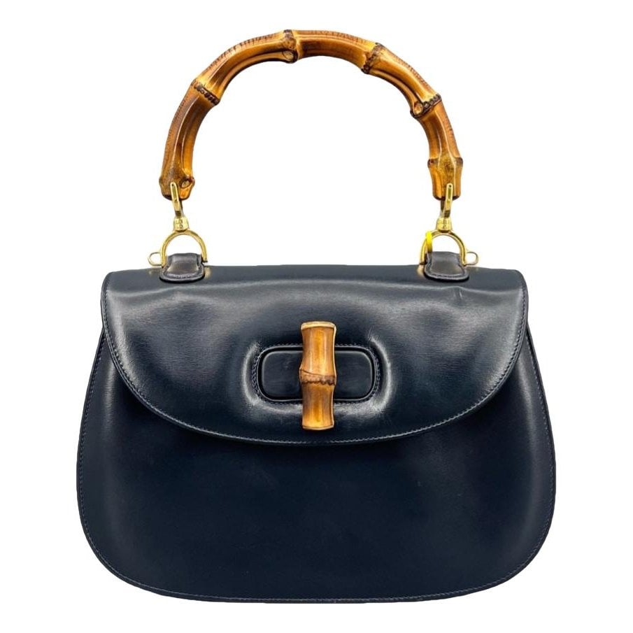 Convertible Bamboo Top Handle leather handbag