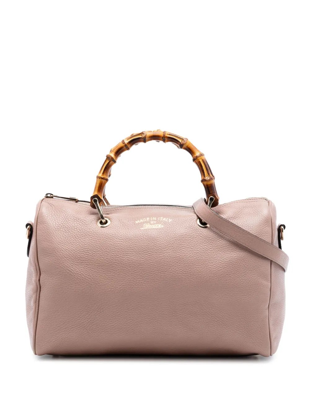 2016-2026 Medium Calfskin Bamboo Shopper Boston Bag satchel