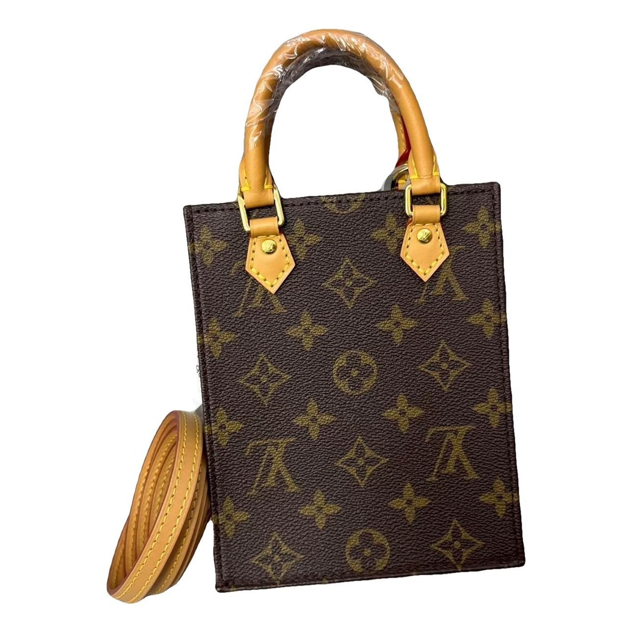 Plat leather handbag