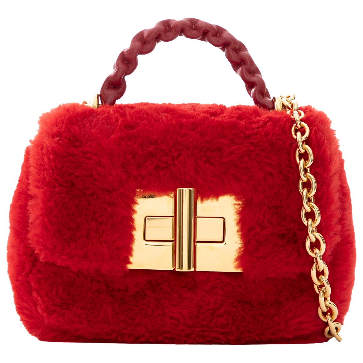 Faux fur handbag