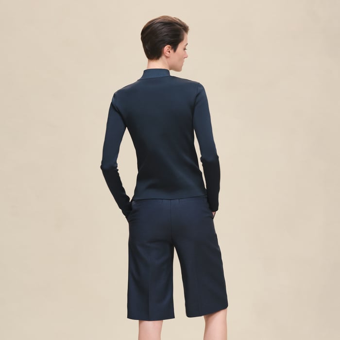 Bleu Noir Cashmere Long-sleeve Sweater