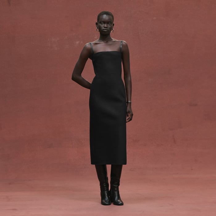 Noir Bustier Dress With Shoulder Straps