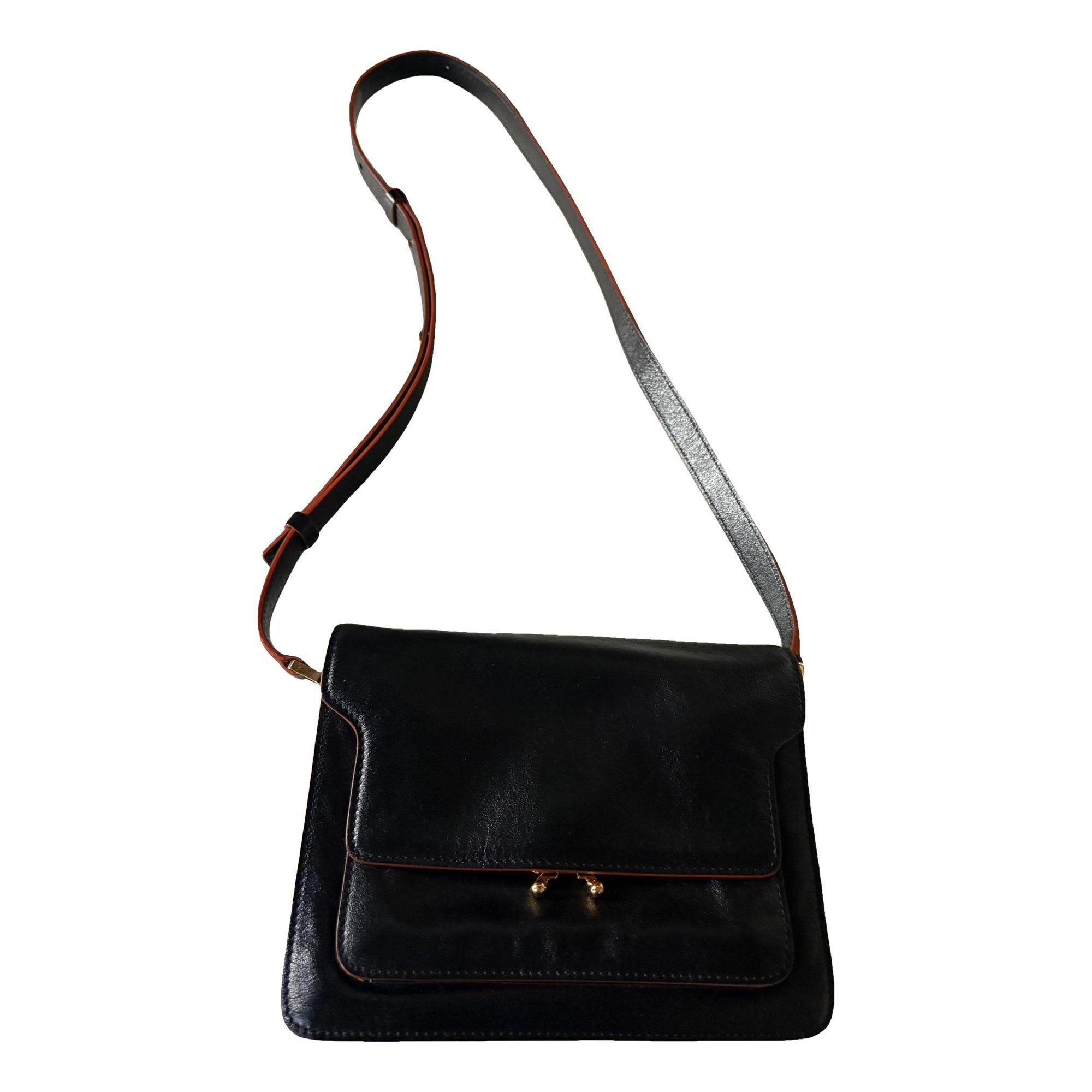 Trunk leather crossbody bag