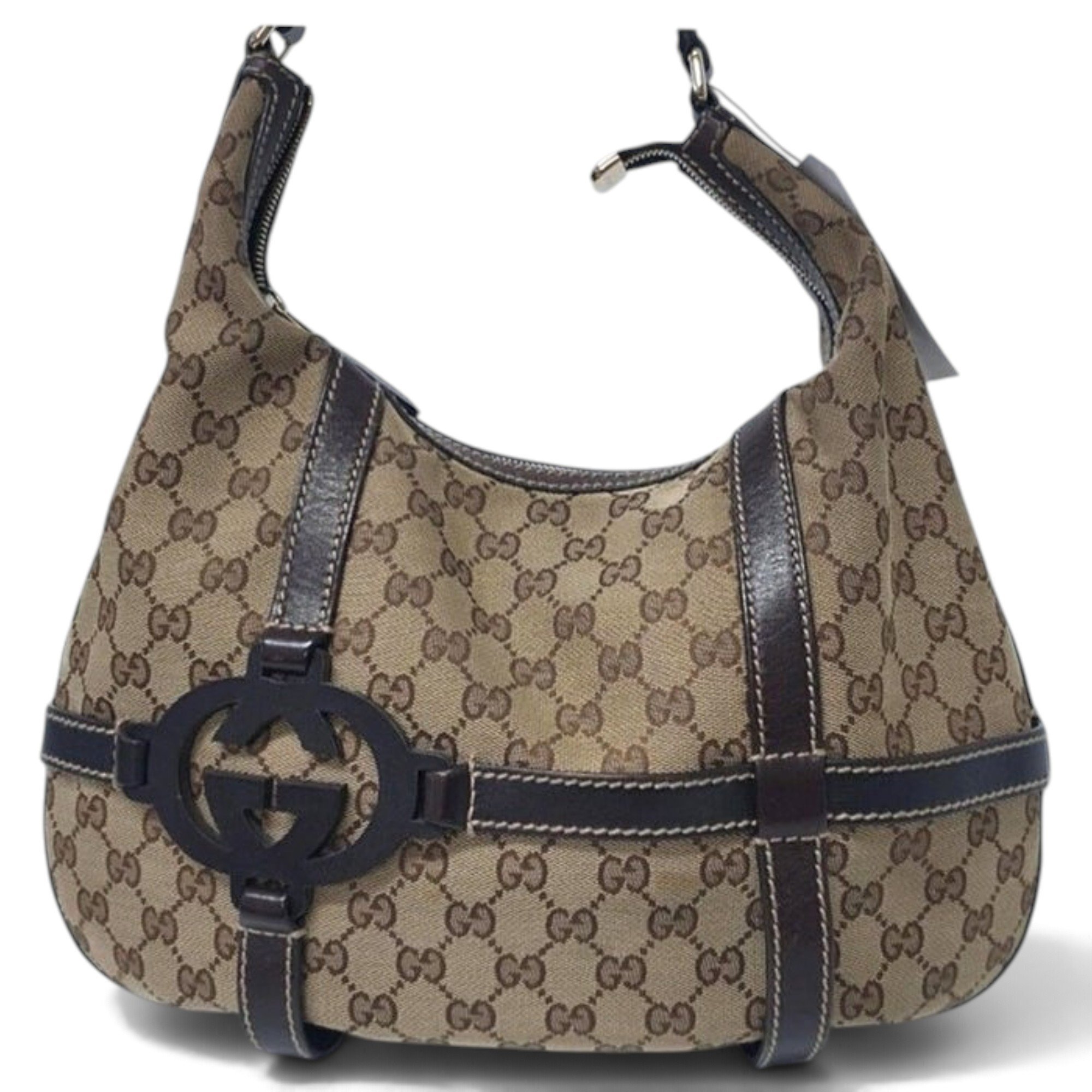 Interlocking leather handbag