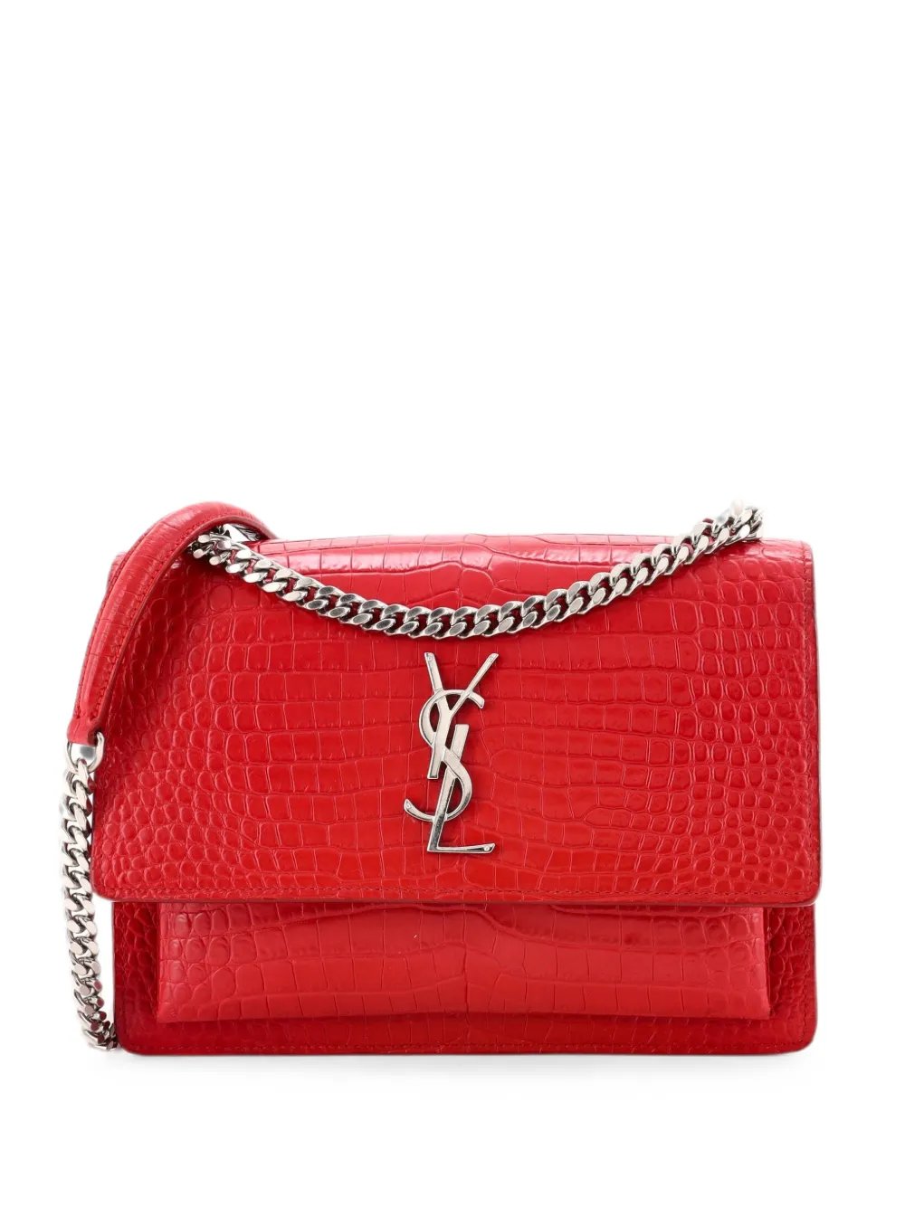 Sunset Crocodile Embossed Leather Medium crossbody bag