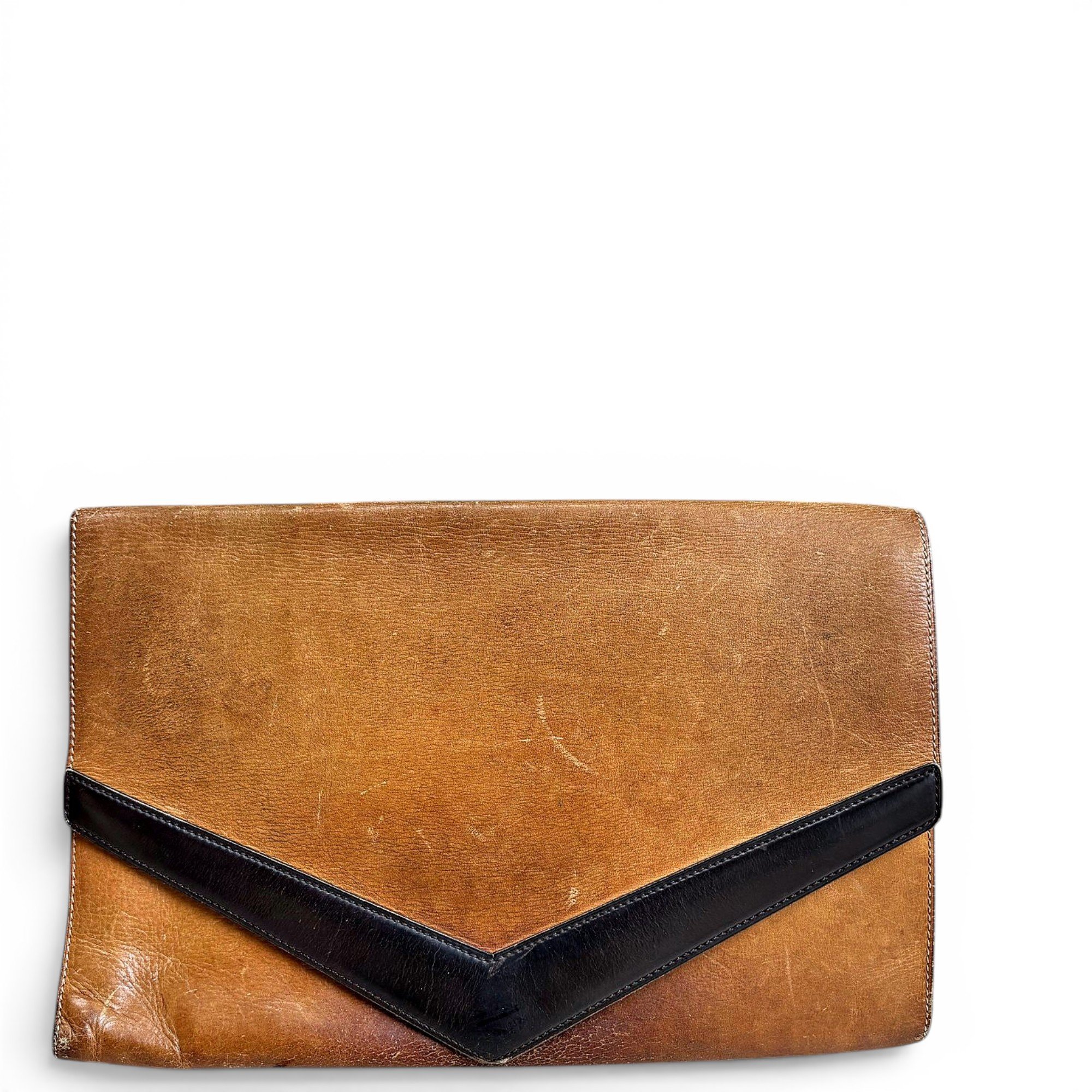 Leather clutch bag