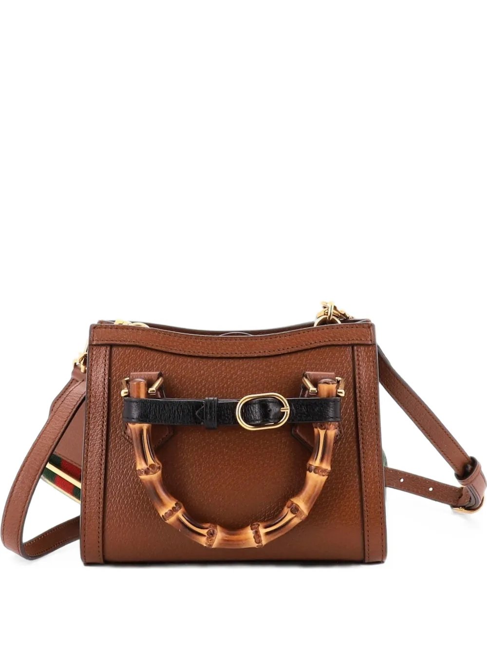 Diana NM Bamboo Handle Tote Leather Mini crossbody bag