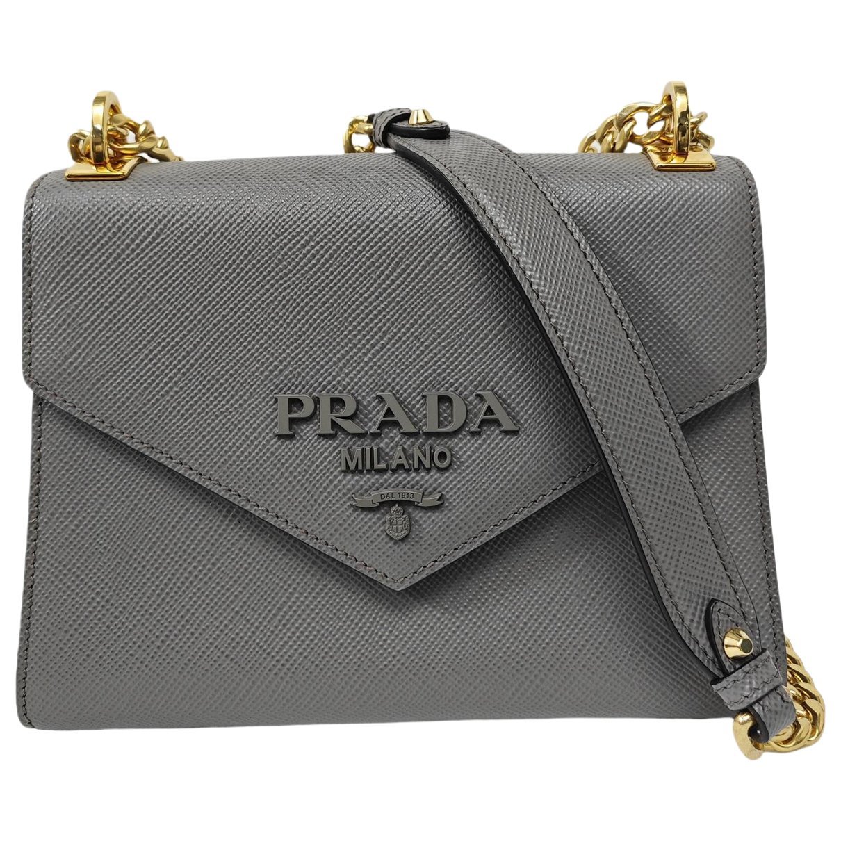 Monochrome leather crossbody bag