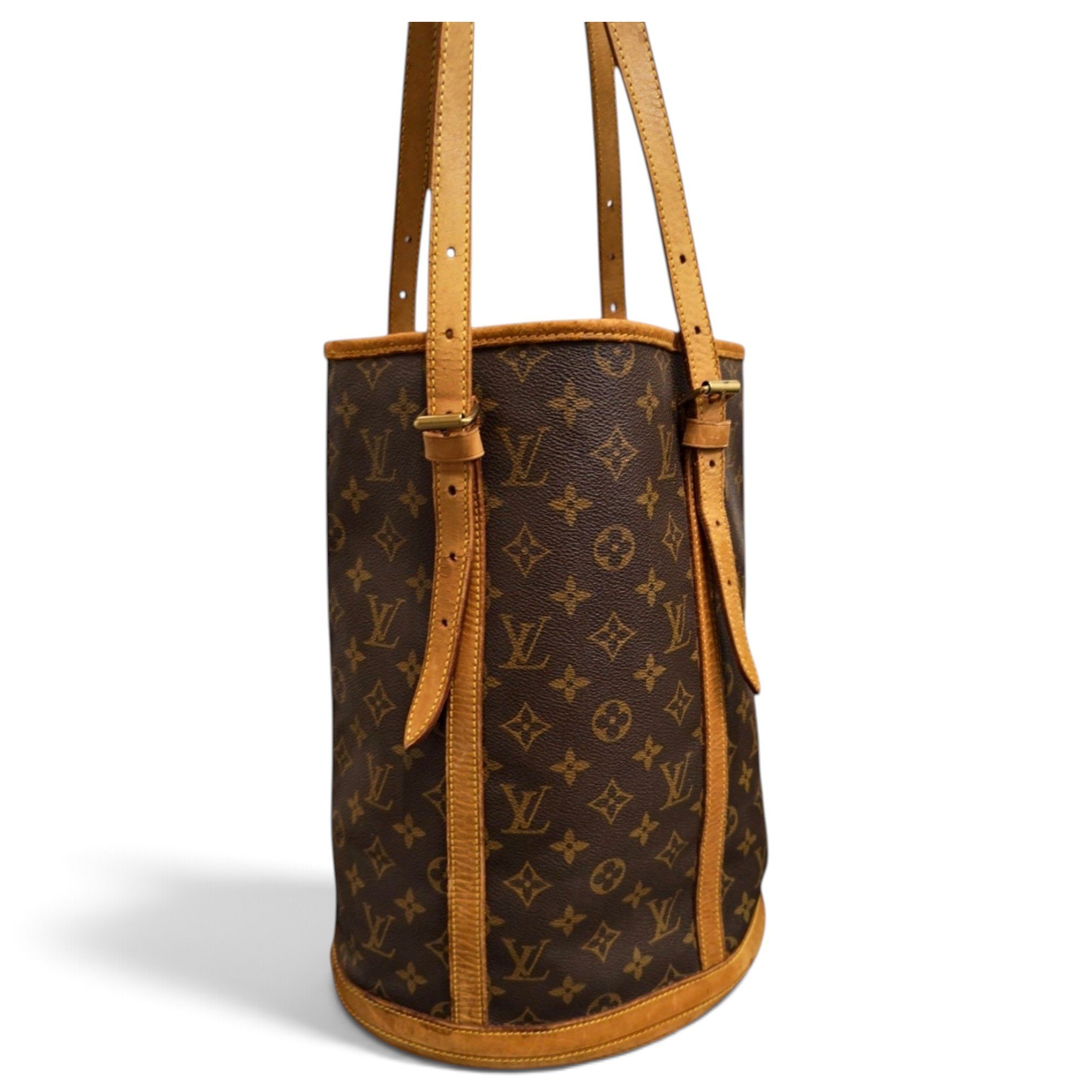 Bucket leather handbag