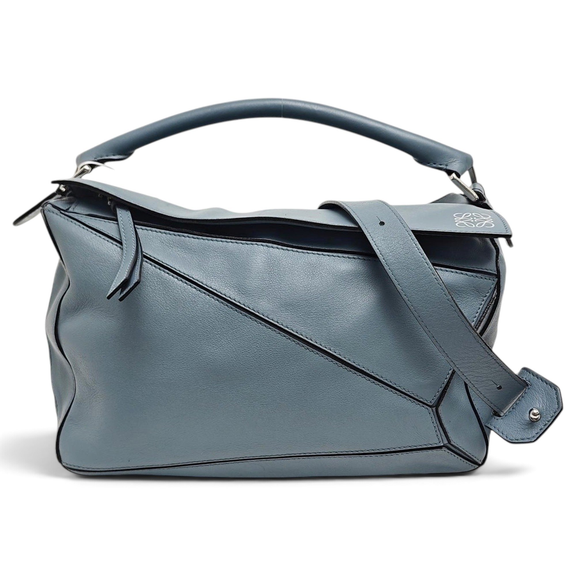 Puzzle leather handbag