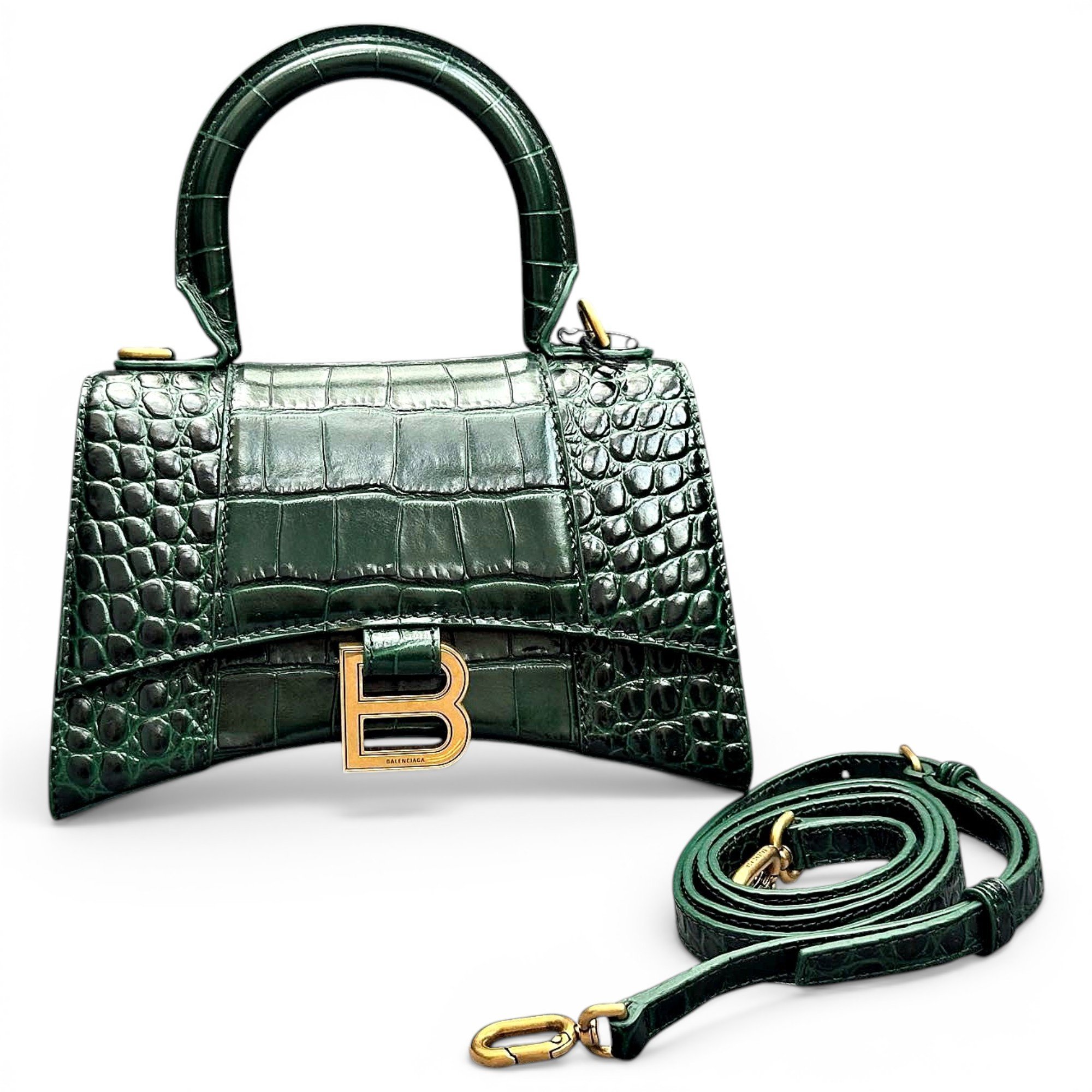 Hourglass leather crossbody bag