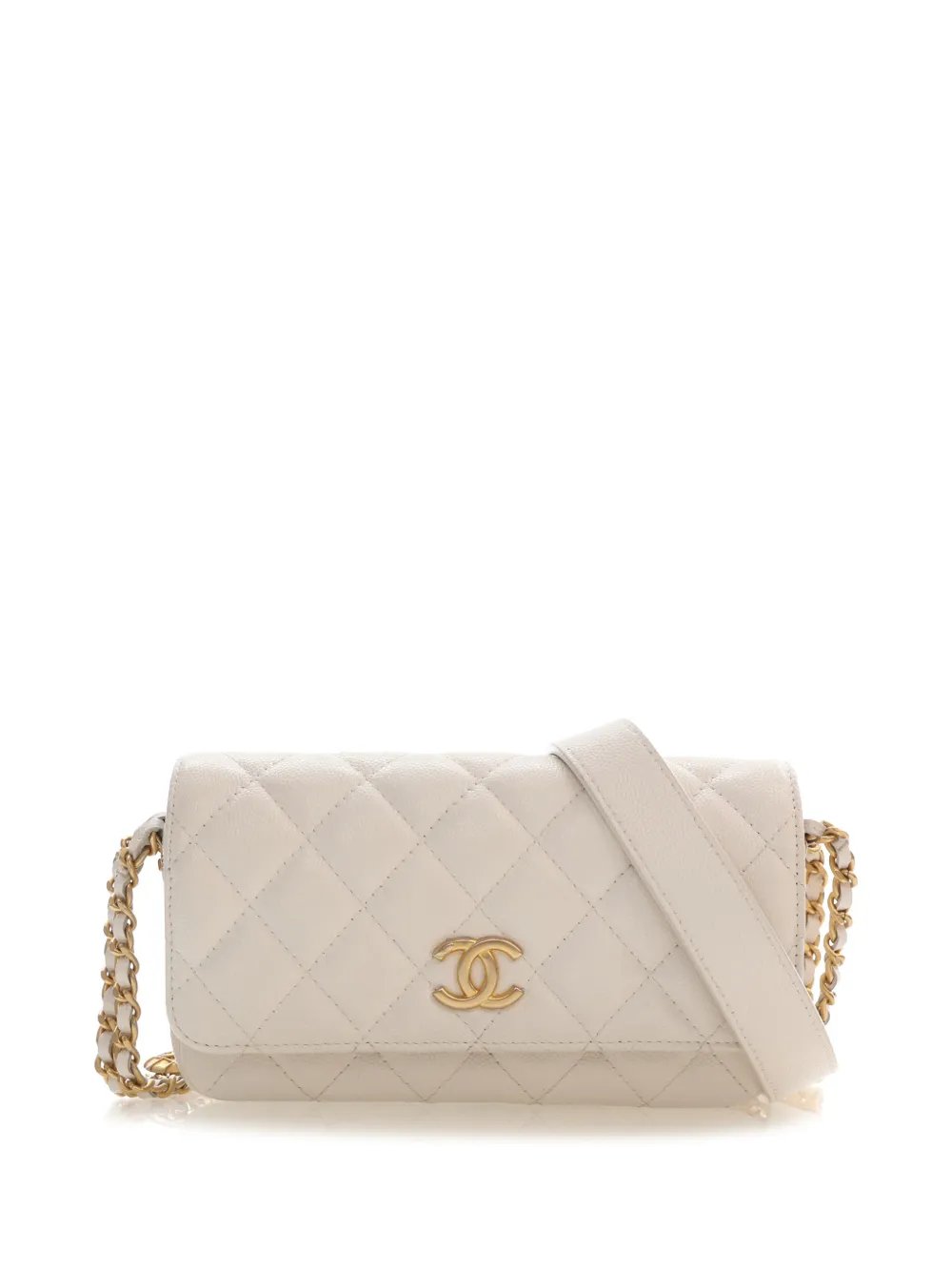 2021-2026 Small CC Quilted Caviar Twist Your Buttons Flap crossbody bag
